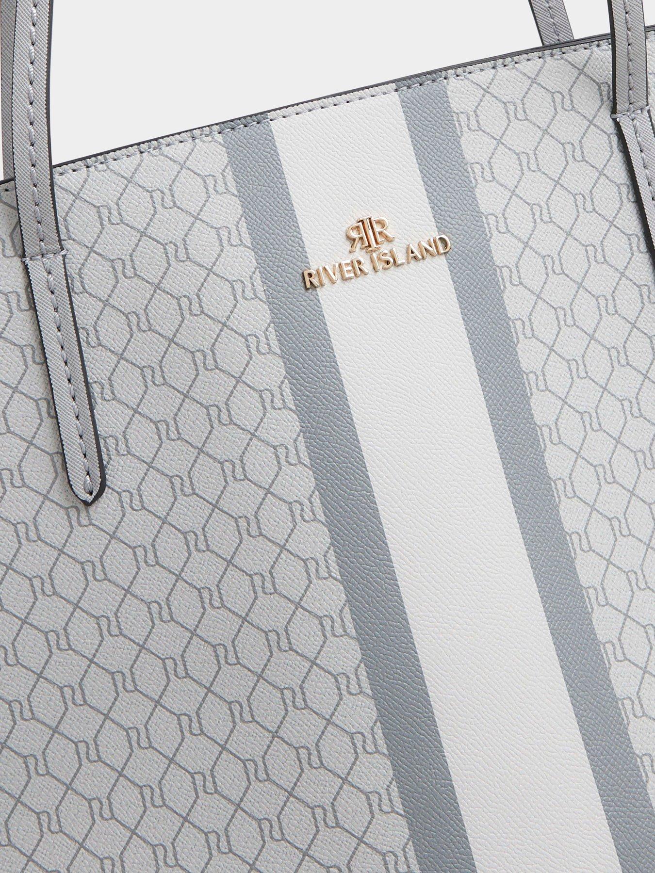 Image 5 of 5 of River Island Stripe Shopper - Grey