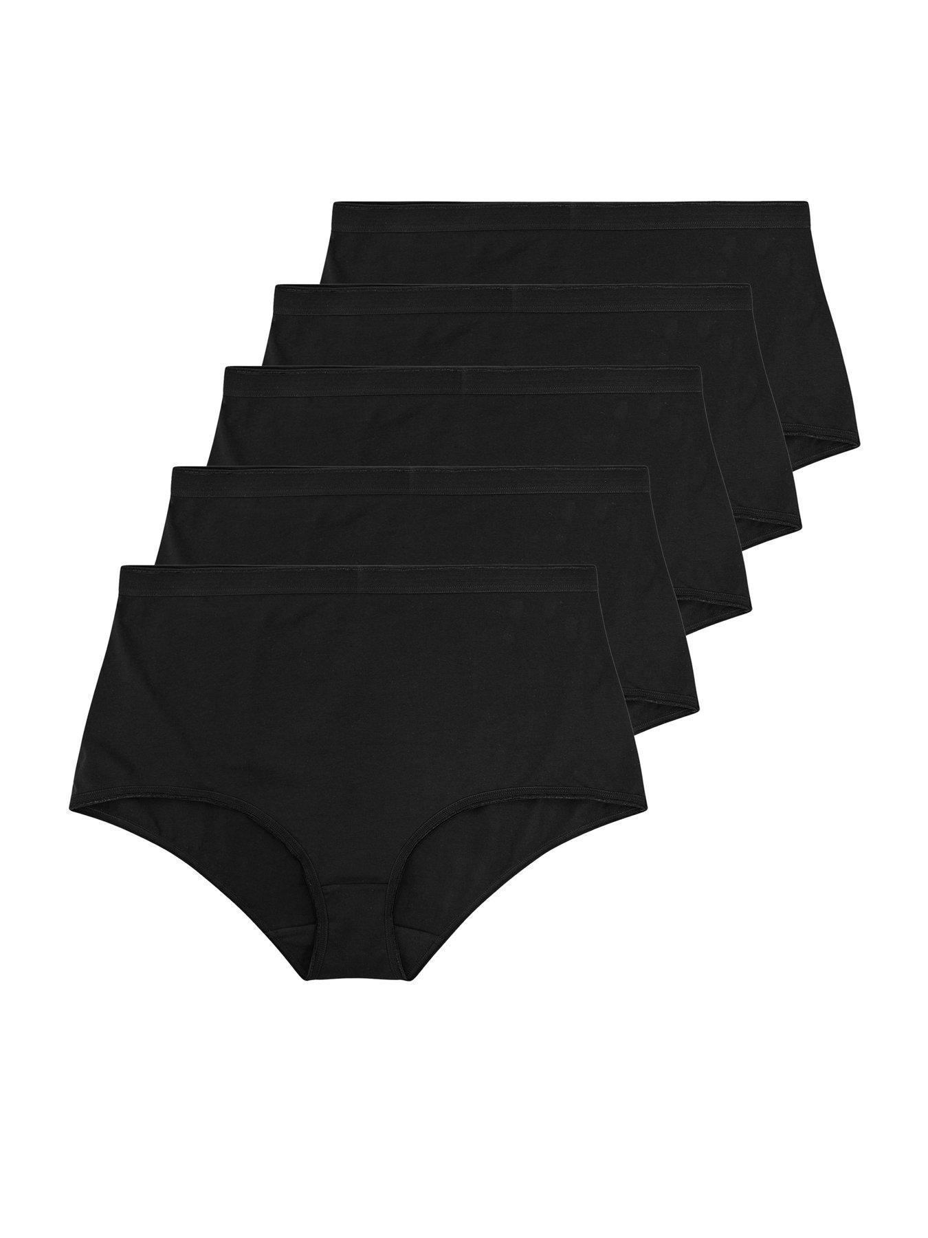 Image 3 of 3 of Yours Curve 5 Pack Stretch Full Briefs - Black