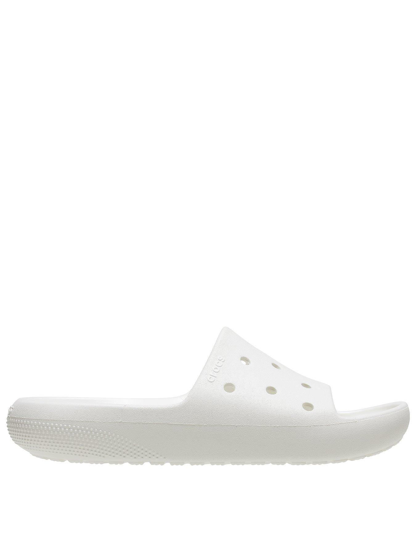 front image of crocs-mens-classic-v2-slide-white