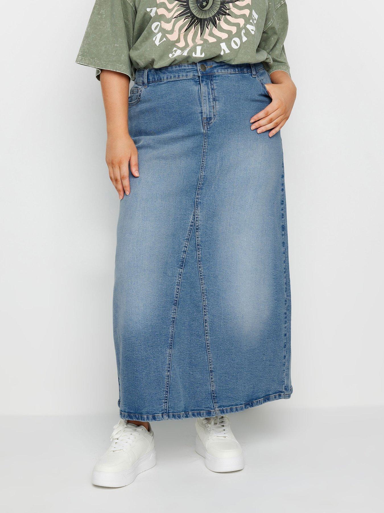 undefined Curve Denim Maxi Skirt