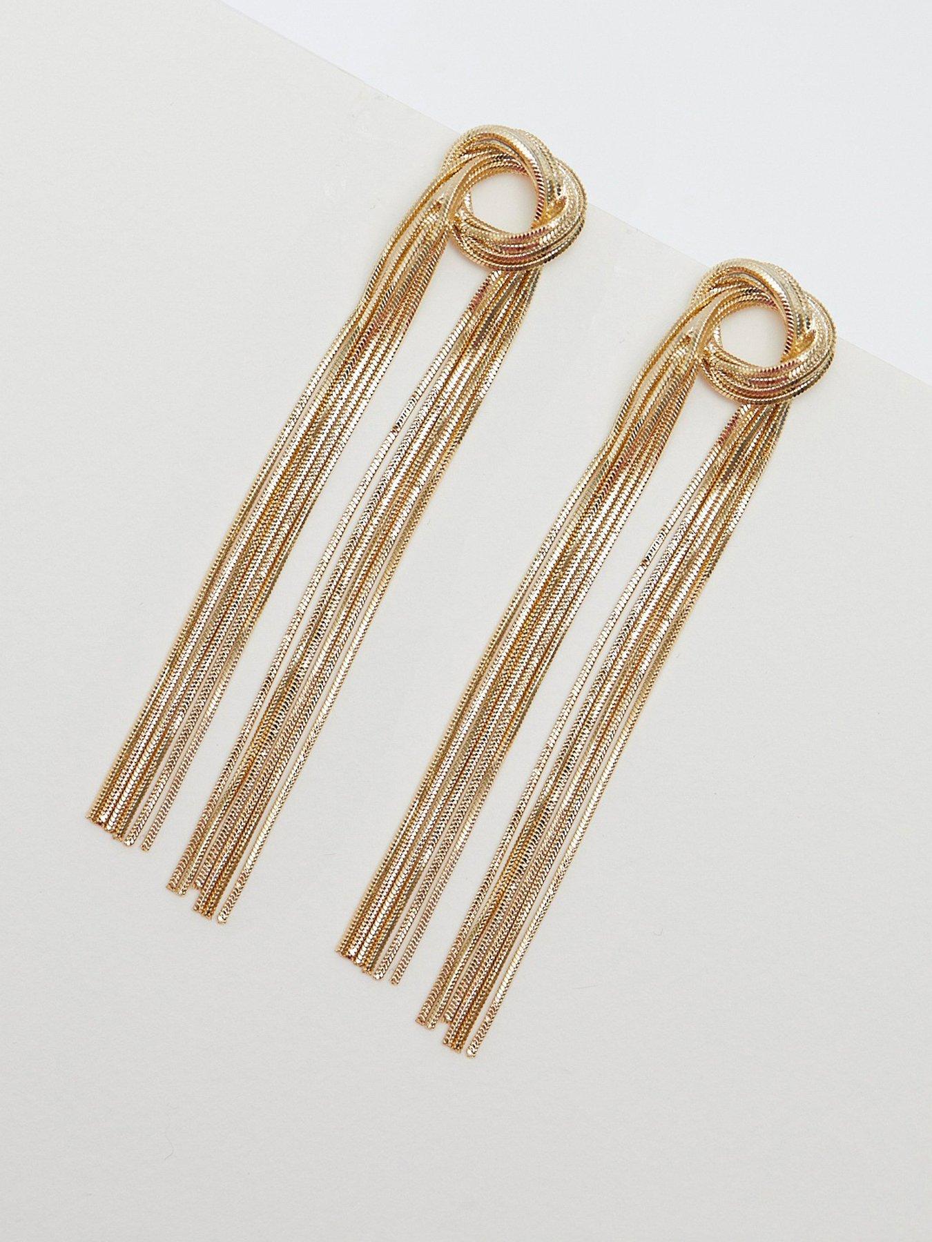  image of jon-richard-gold-plated-knot-chain-earrings
