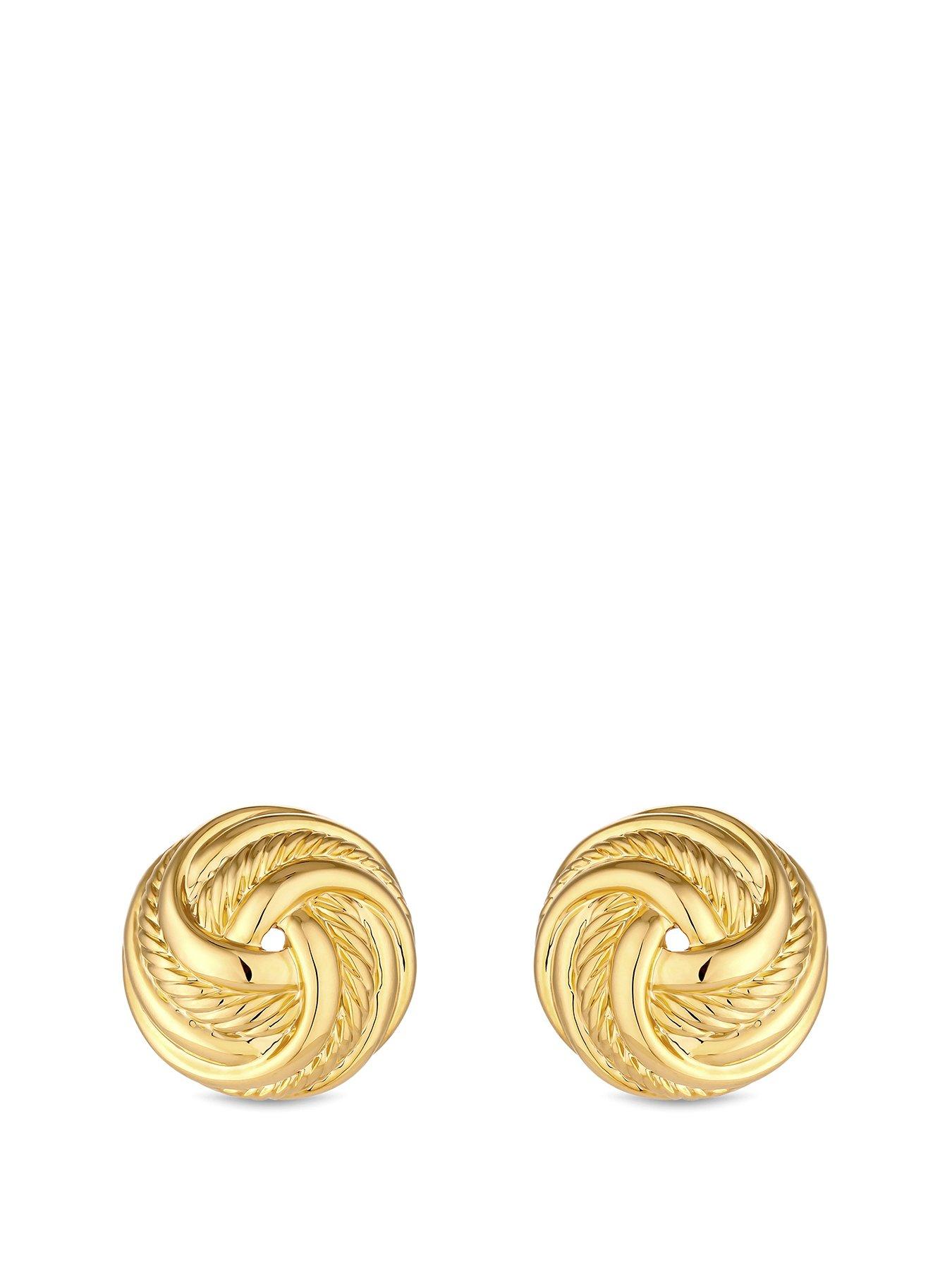 undefined Vintage Inspired Gold Plated Knot Clip Earrings