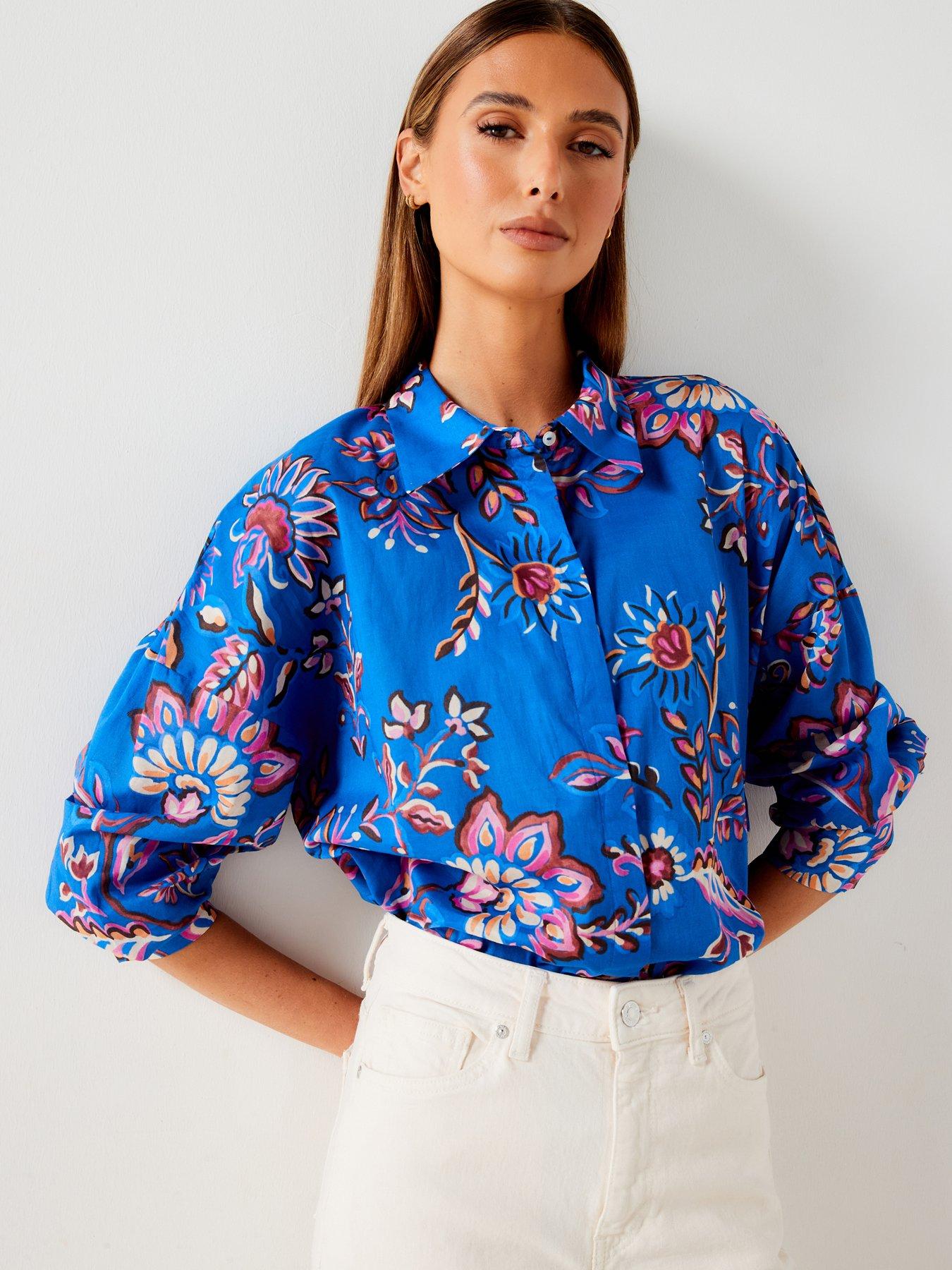 undefined Floral Printed Blouse - Blue