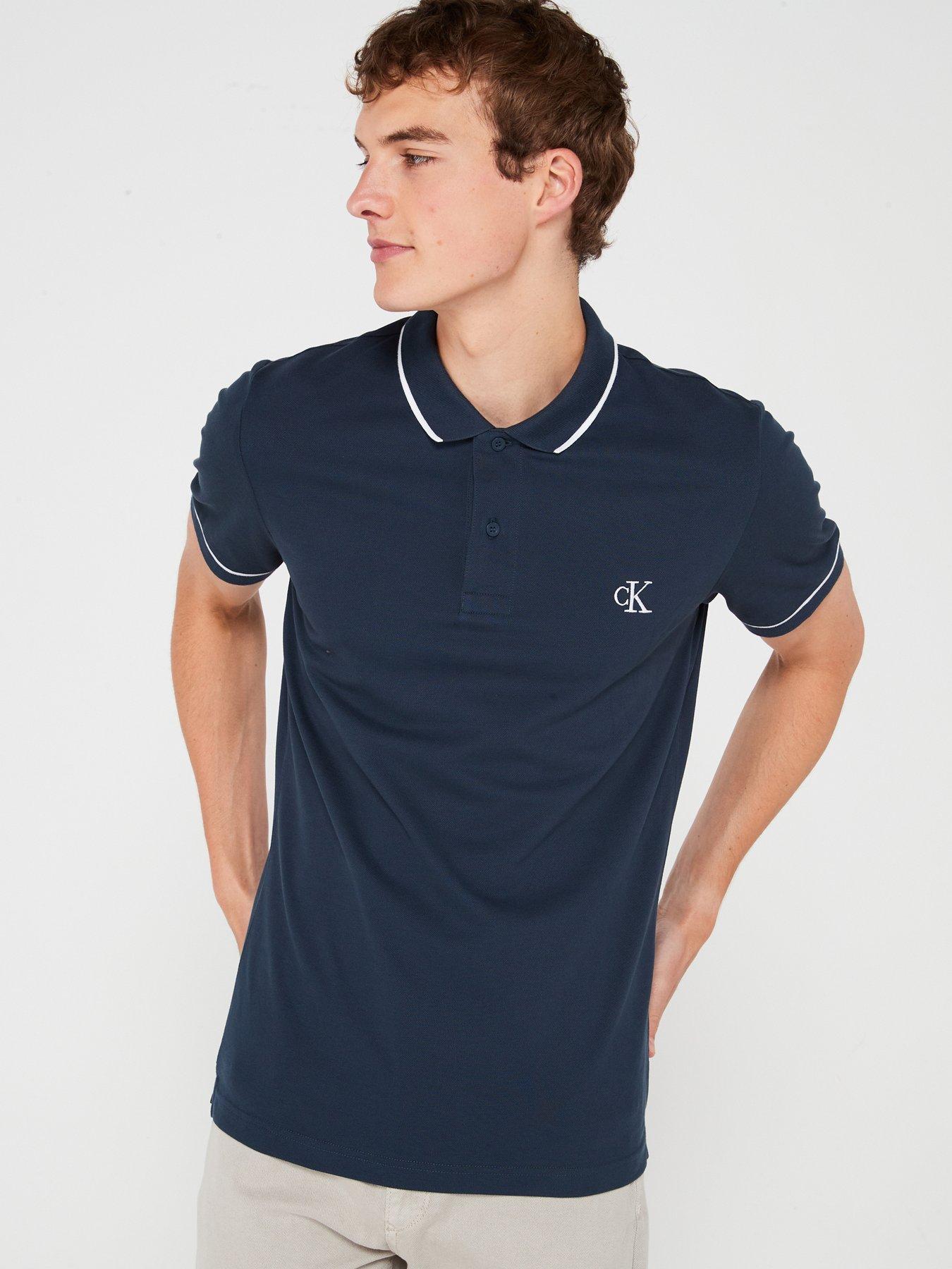undefined Tipping Slim Fit Polo Shirt - Blue