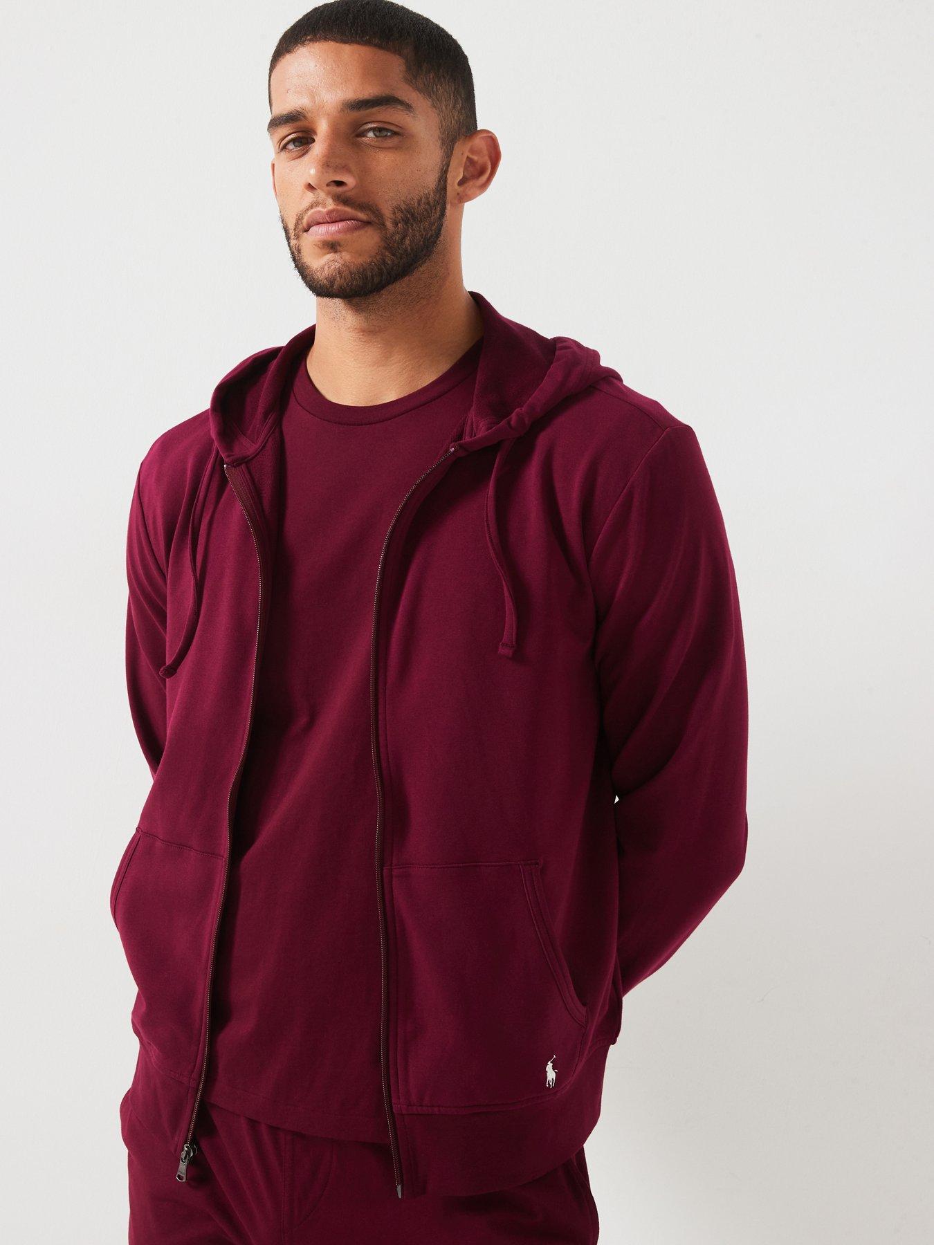 Polo Ralph Lauren Full Zip Hoodie Dark Red littlewoods