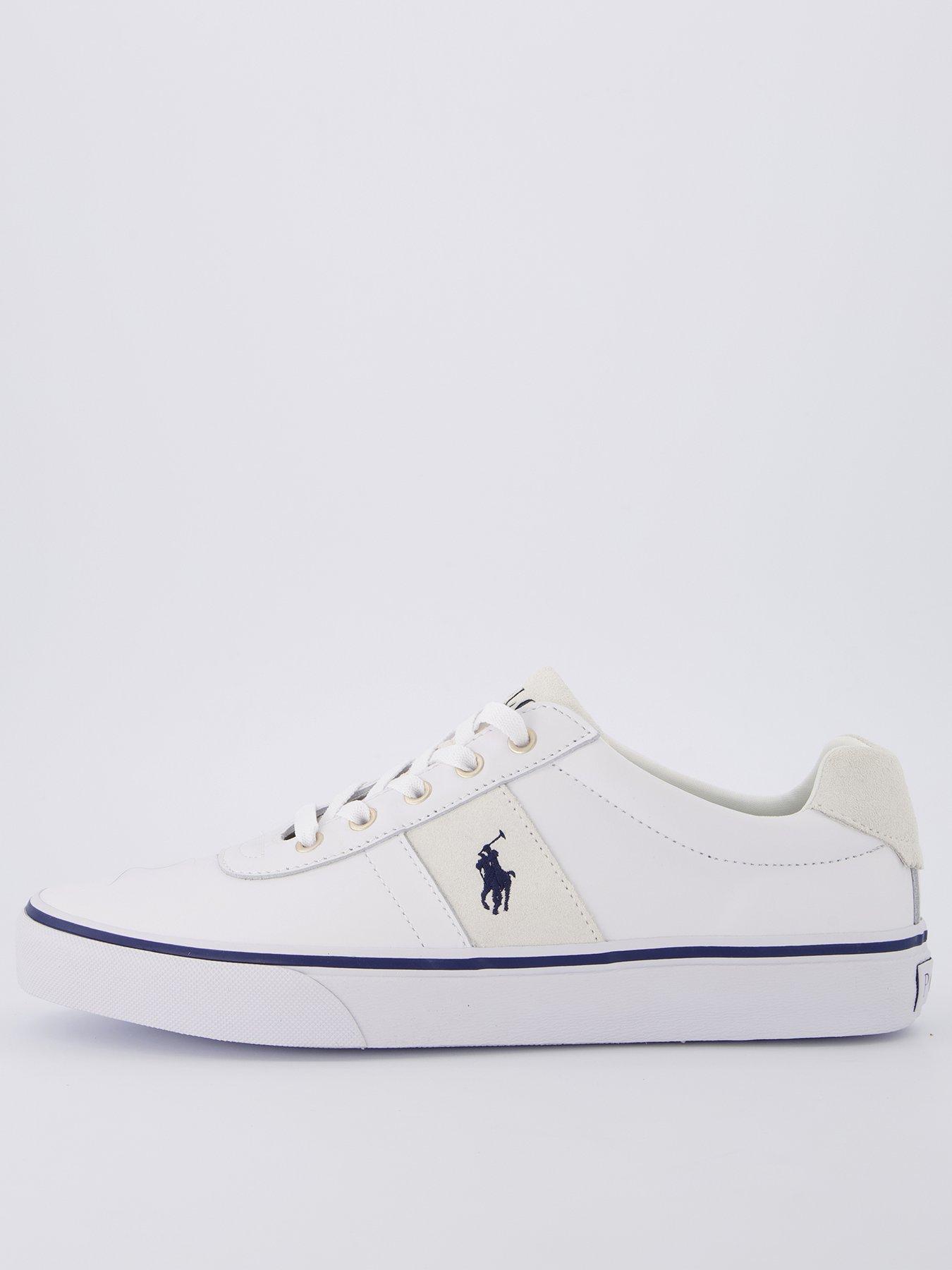 Hanford Leather Trainers White Navy