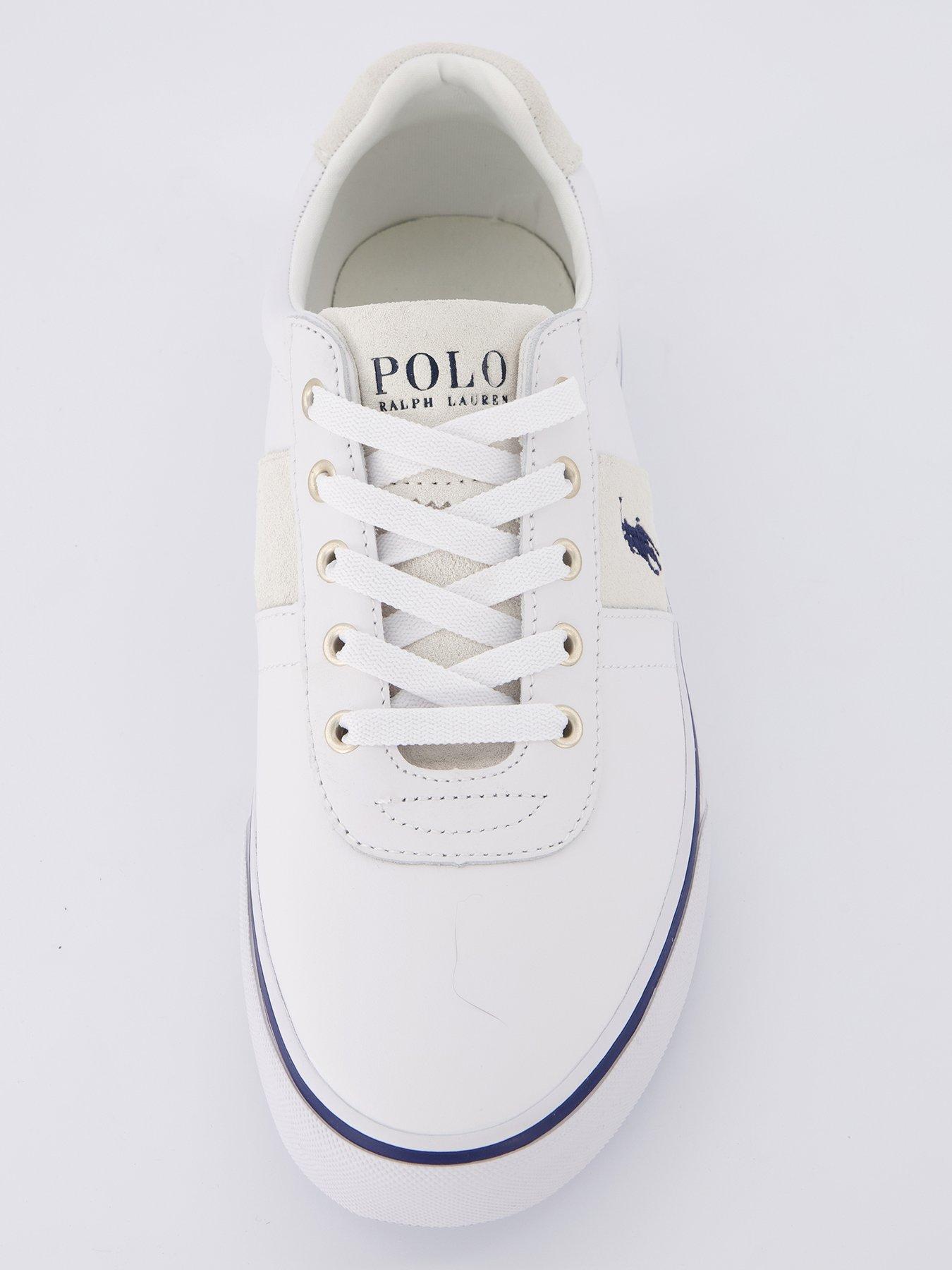 Hanford Leather Trainers White Navy