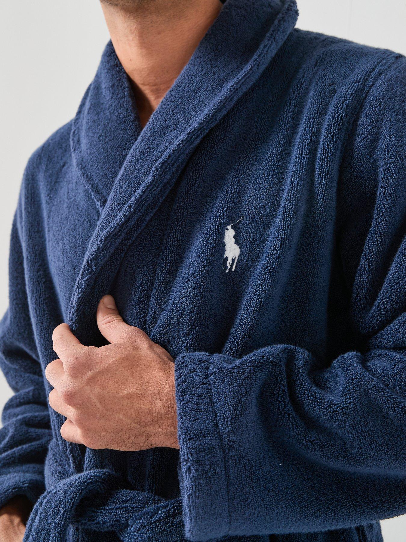 Image 4 of 5 of Polo Ralph Lauren Soft Terry Towelling Robe - Navy