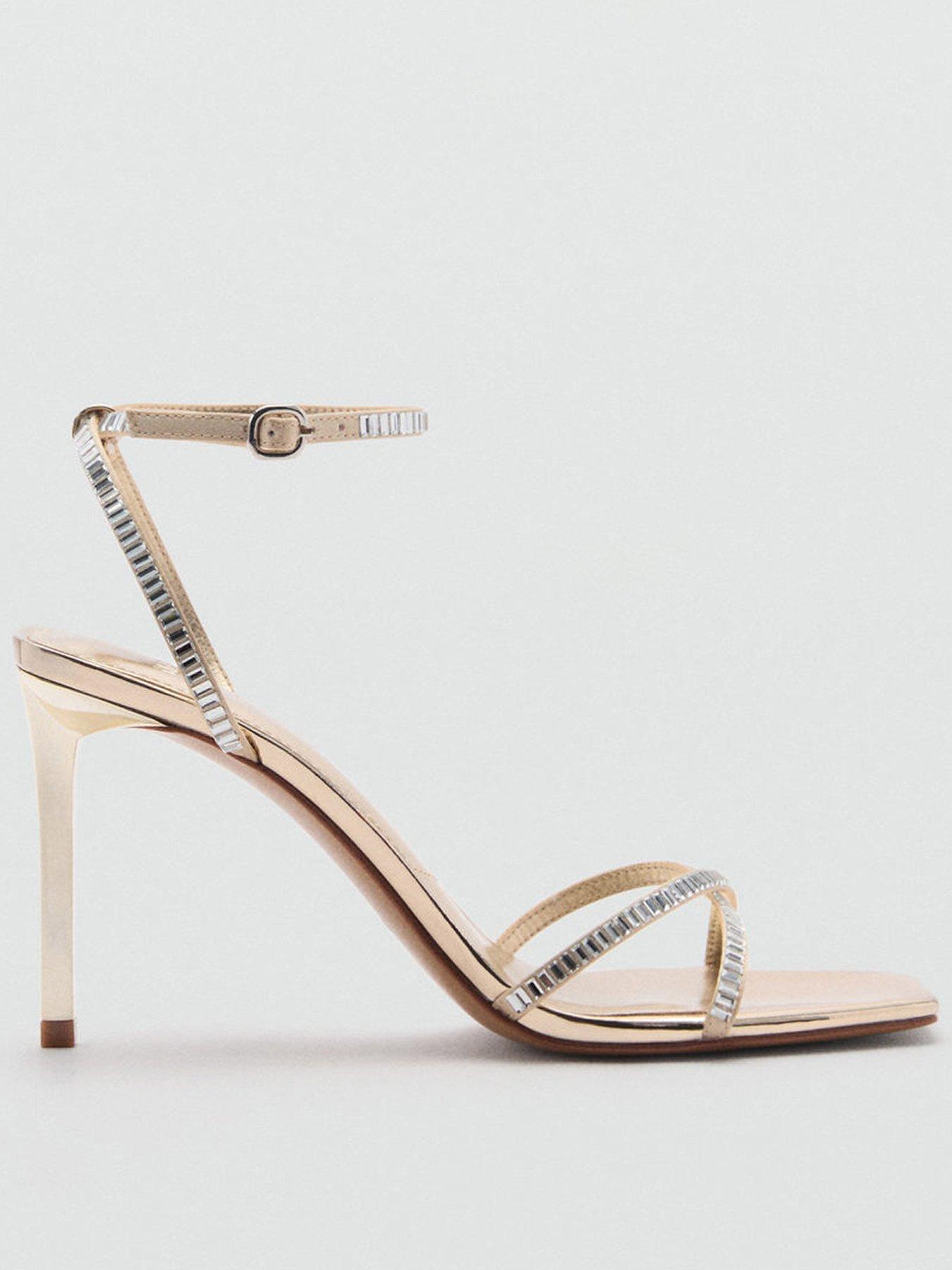 undefined Embellished Heeled Sandal - Gold