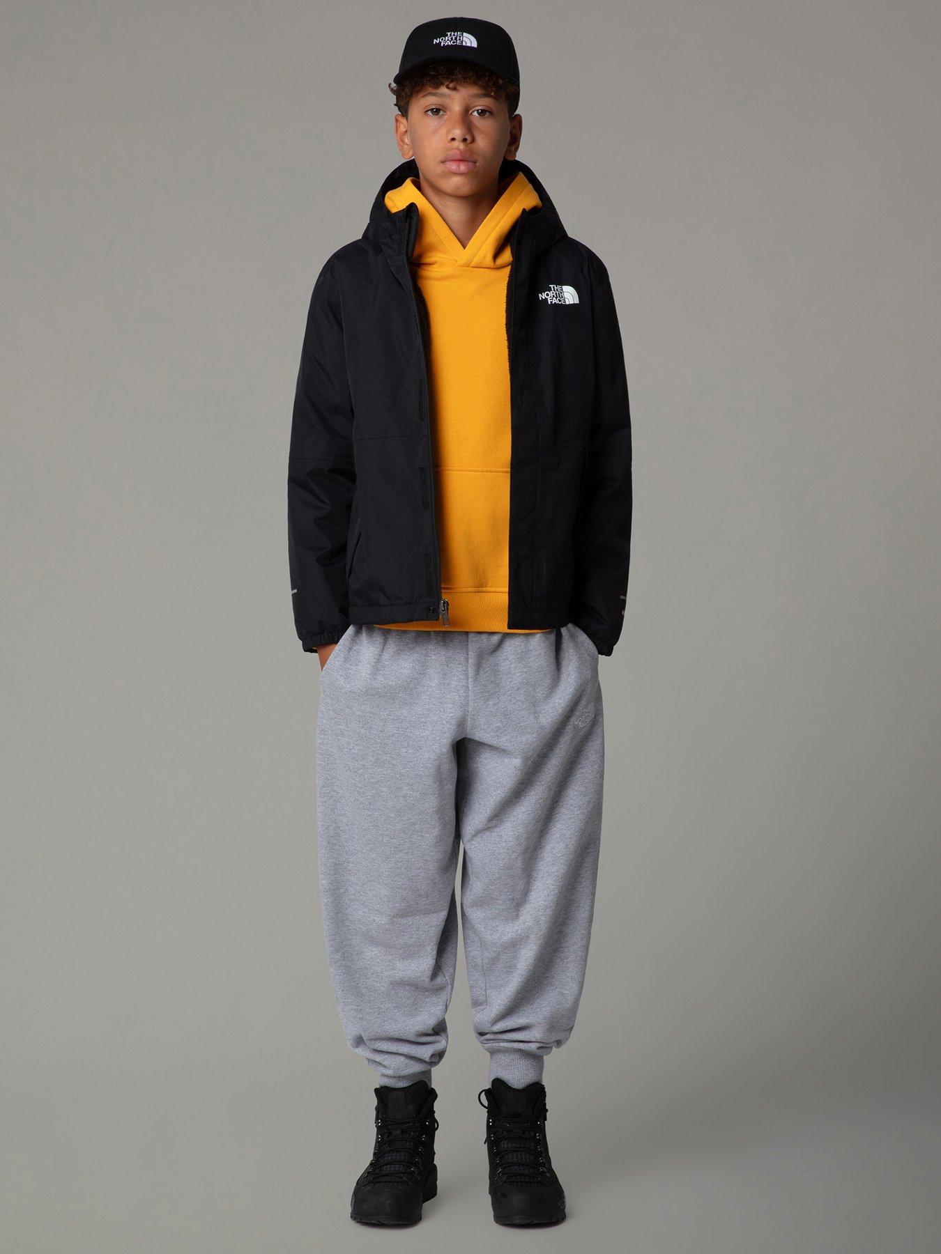 stillFront image of the-north-face-junior-kids-warm-insulated-antora-rain-jacket-black