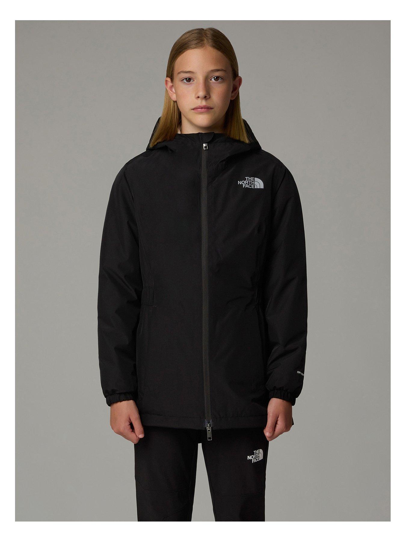 front image of the-north-face-junior-girls-hikesteller-insulated-parka-black