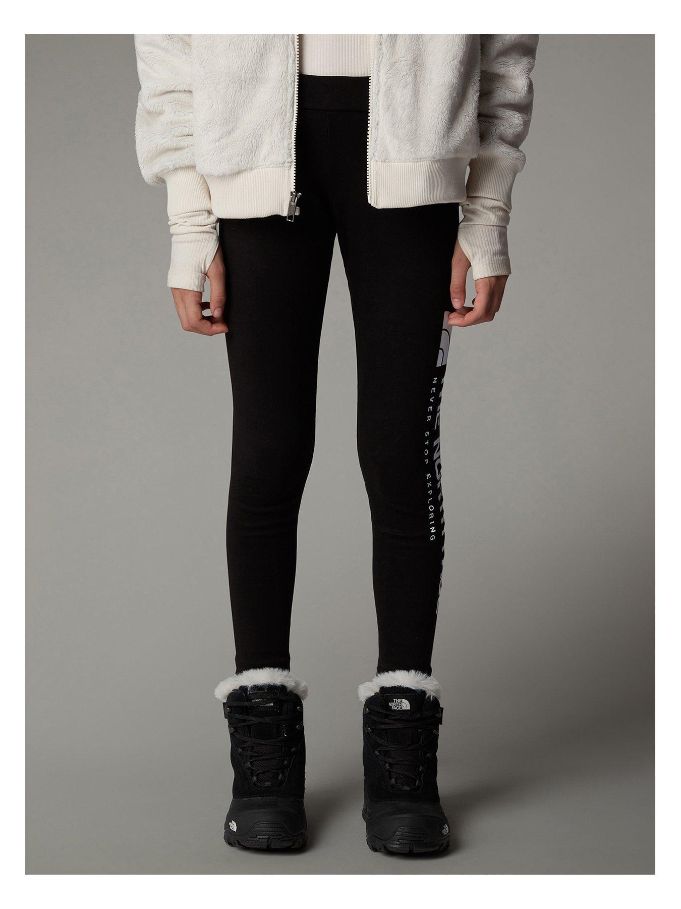 Image 1 of 3 of THE NORTH FACE Junior Girls Vertical Graphic Leggings - Black