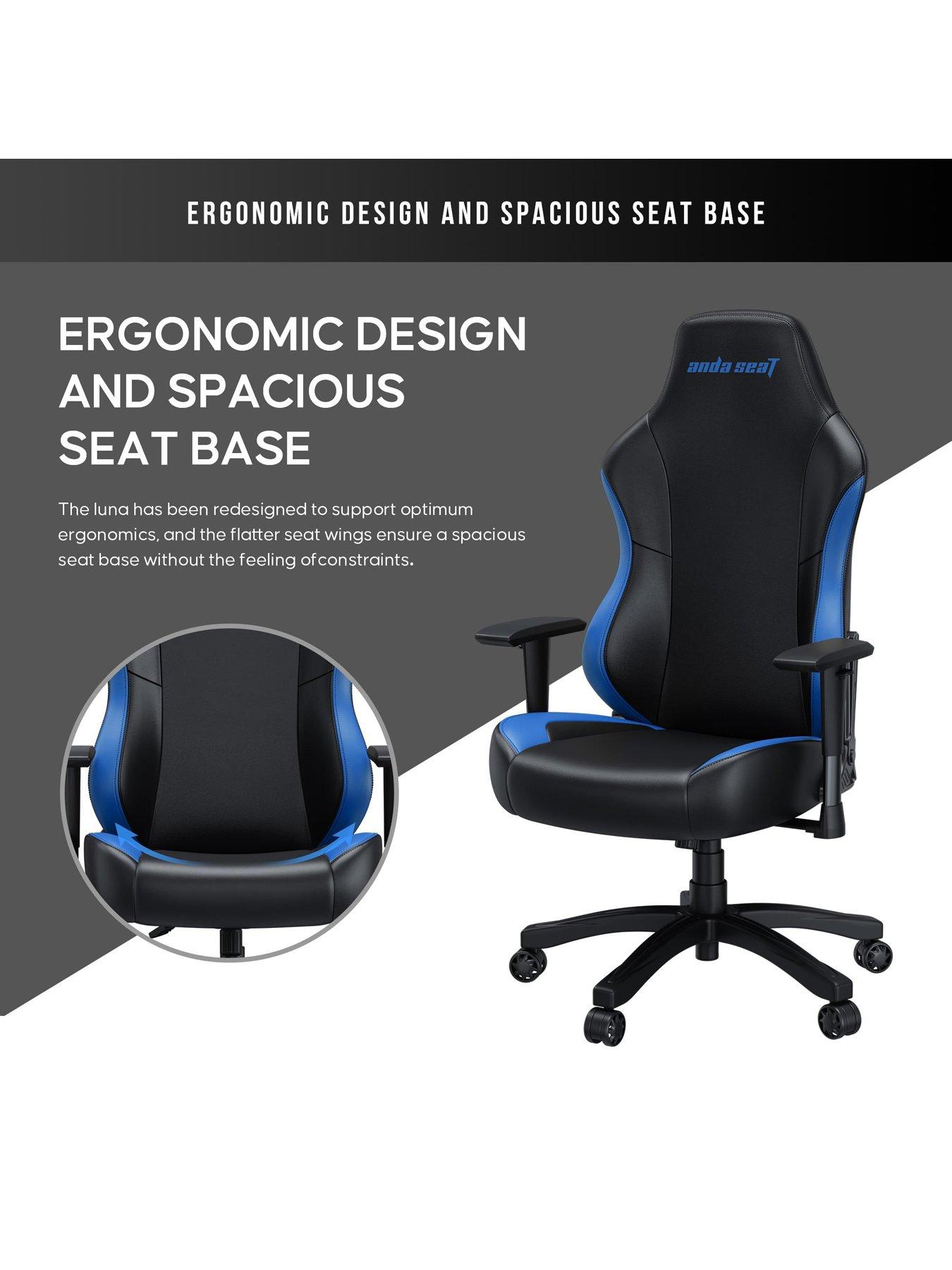 Image 7 of 7 of Andaseat Anda seaT Luna Premium Large Gaming Chair - Black/Blue