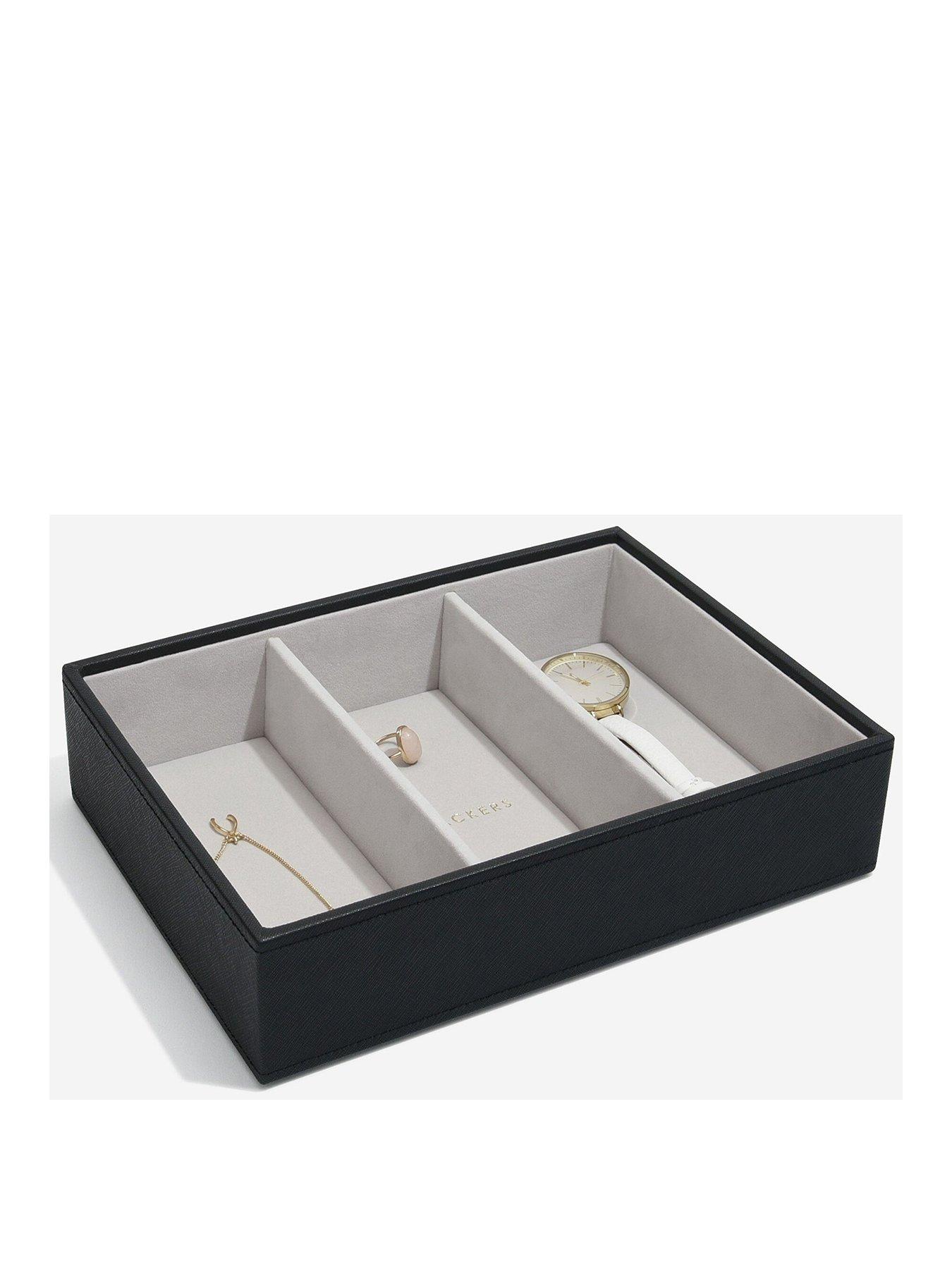  image of stackers-classic-3-section-deep-tray-black