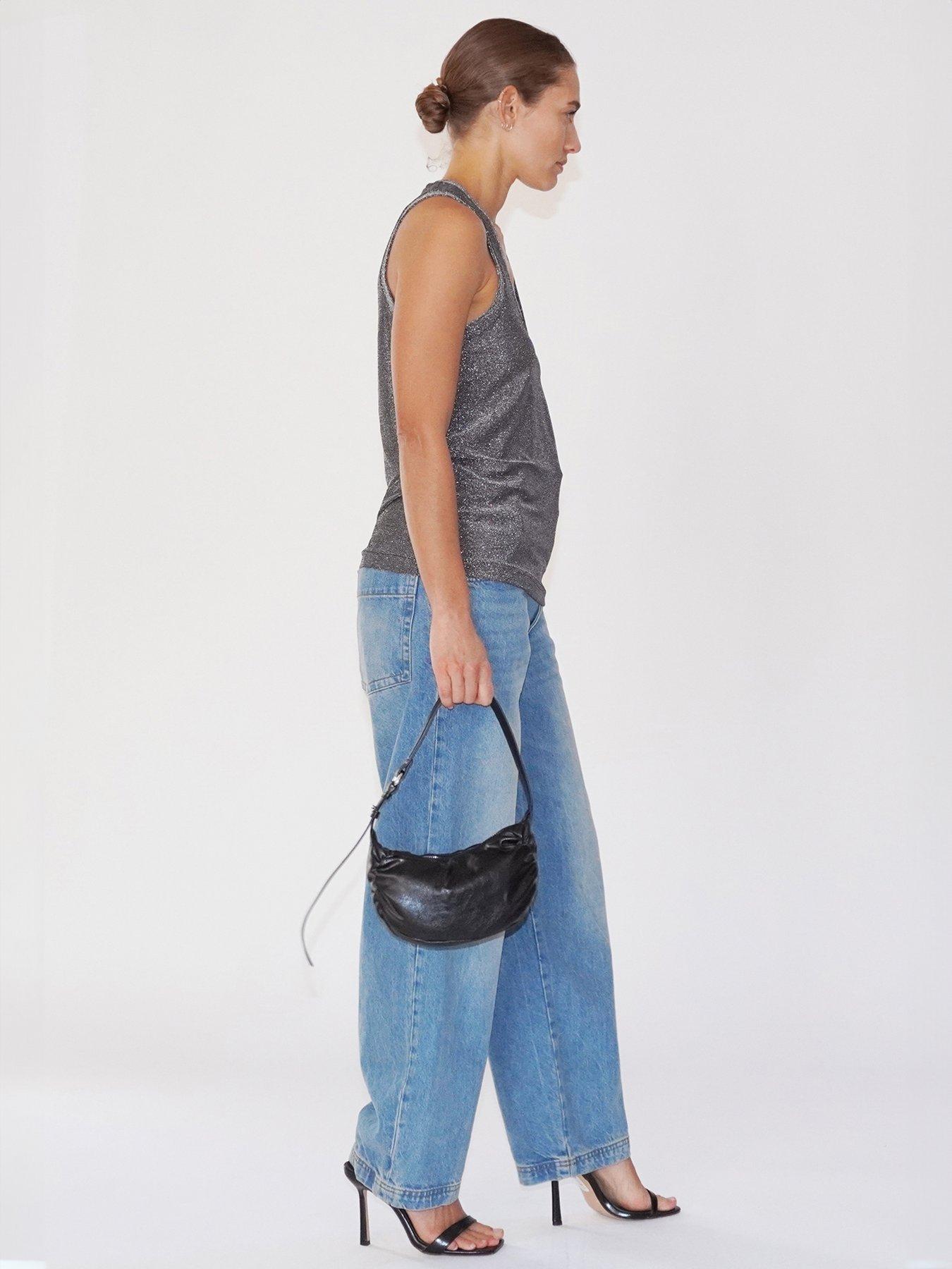  image of religion-metallic-tanzanite-vest-top-grey
