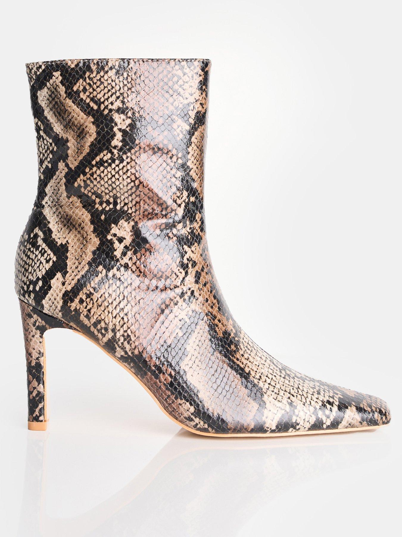 undefined Polaris Knee Ankle Boot - Snake Print