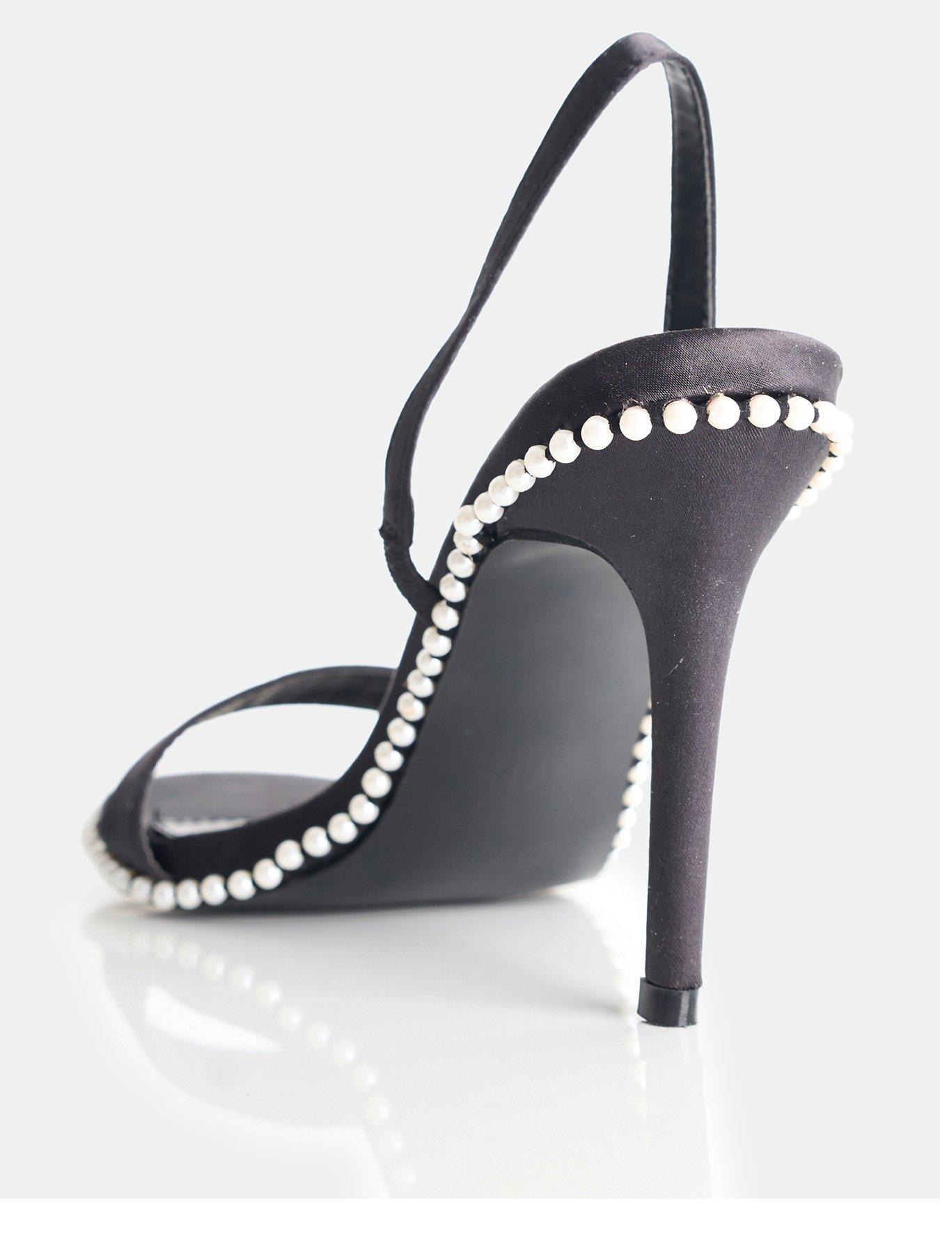  image of public-desire-arianna-pearl-detail-heeled-sandals-black
