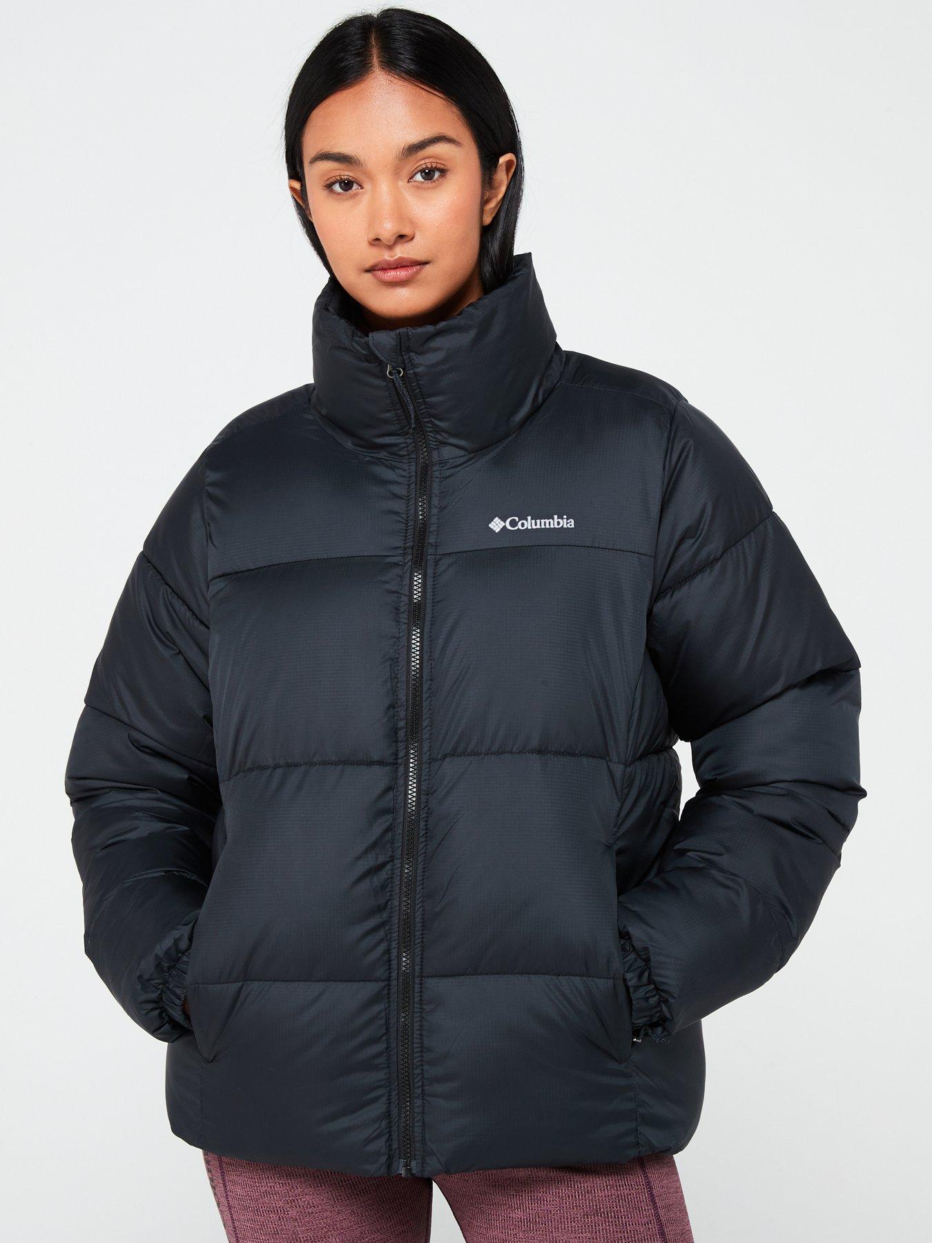  image of columbia-womens-puffect-ii-full-zip-jacket-black