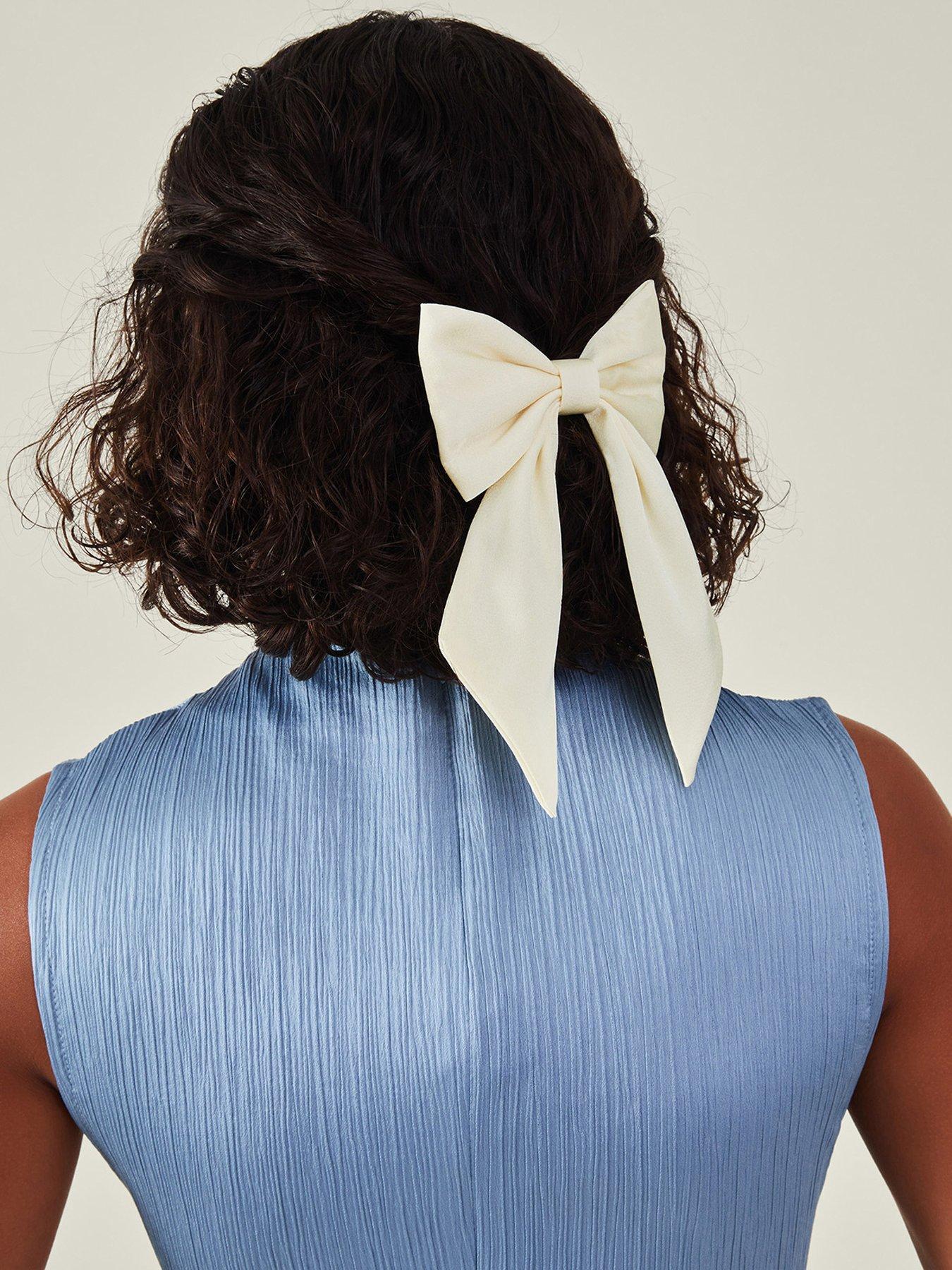 Image 2 of 4 of Accessorize Satin Bow Hair Clip