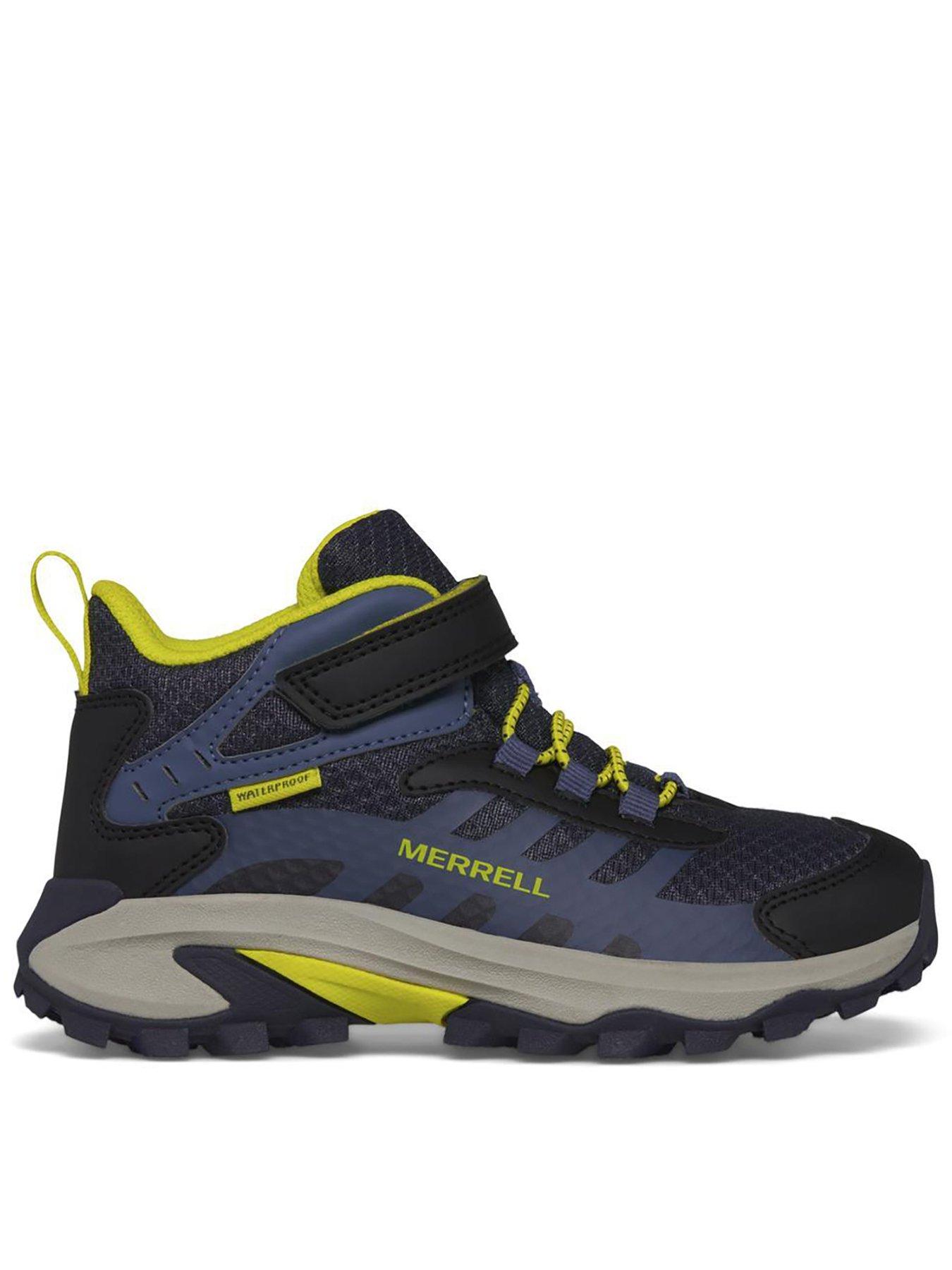 front image of merrell-kids-moab-speed-2-midi-waterproof-hiking-boots-hi-viznavy