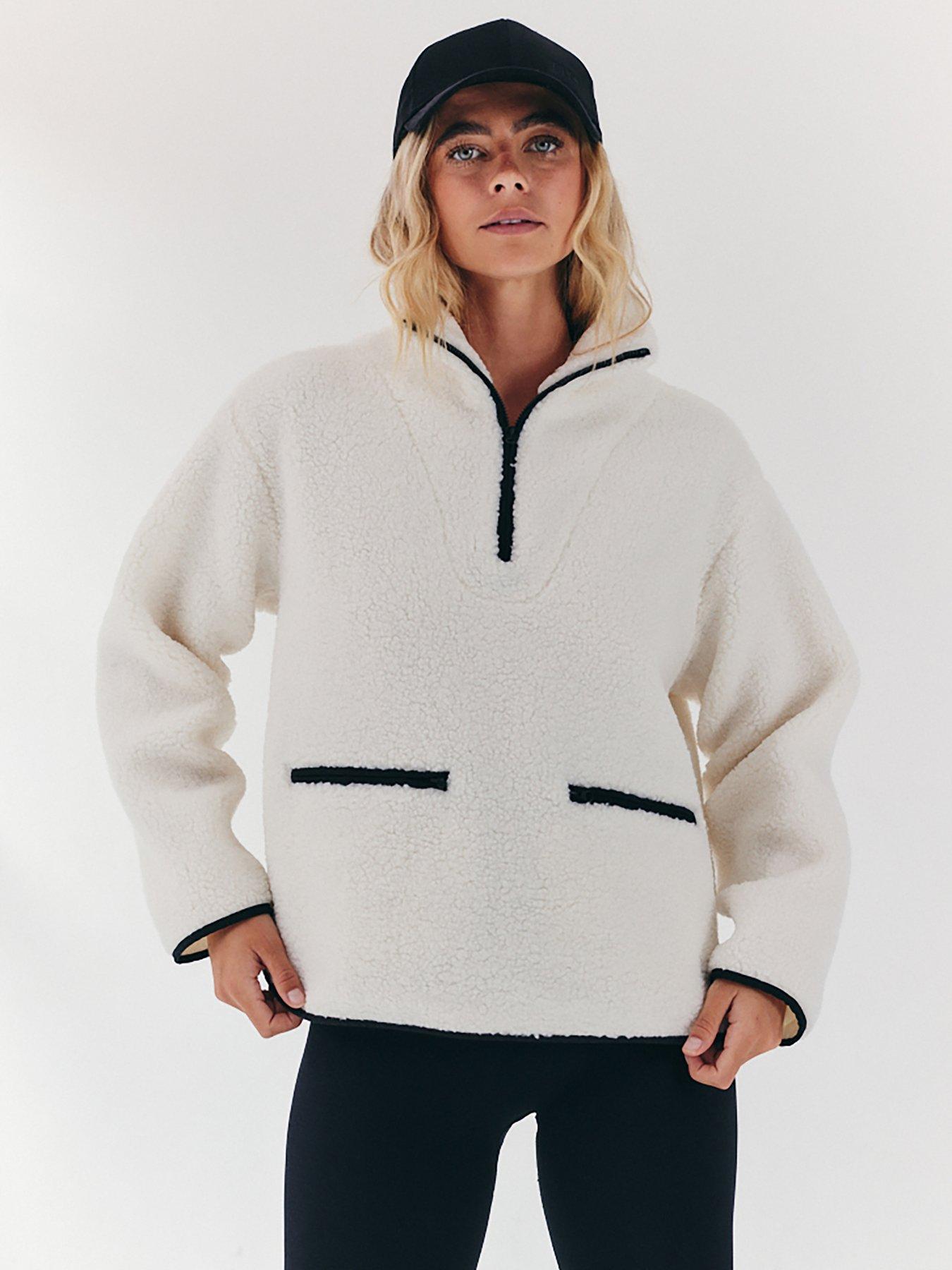 Cream zip up fleece hotsell