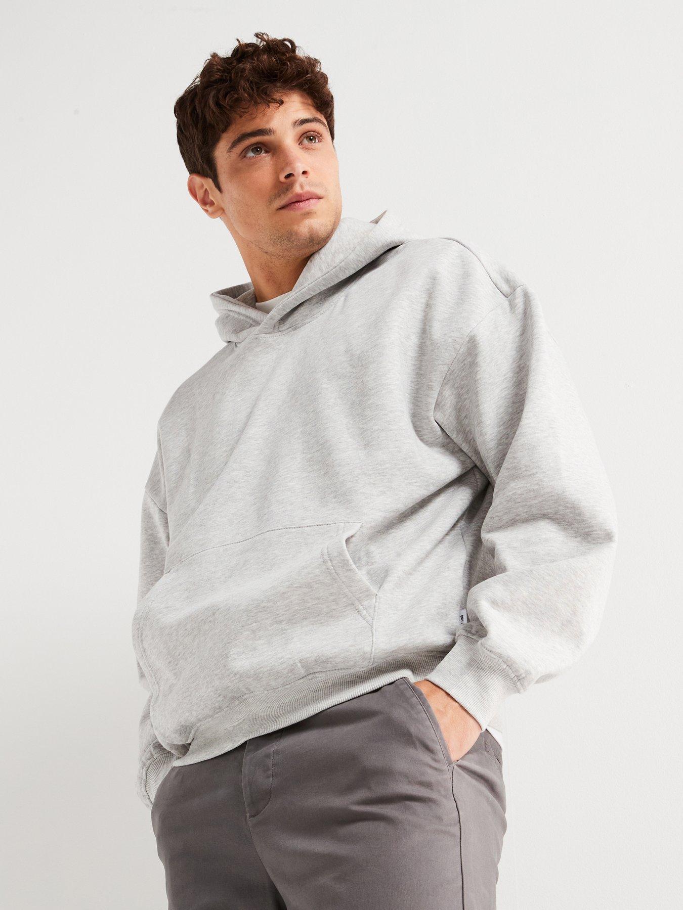 undefined Relaxed Fit Overhead Hoodie - Grey