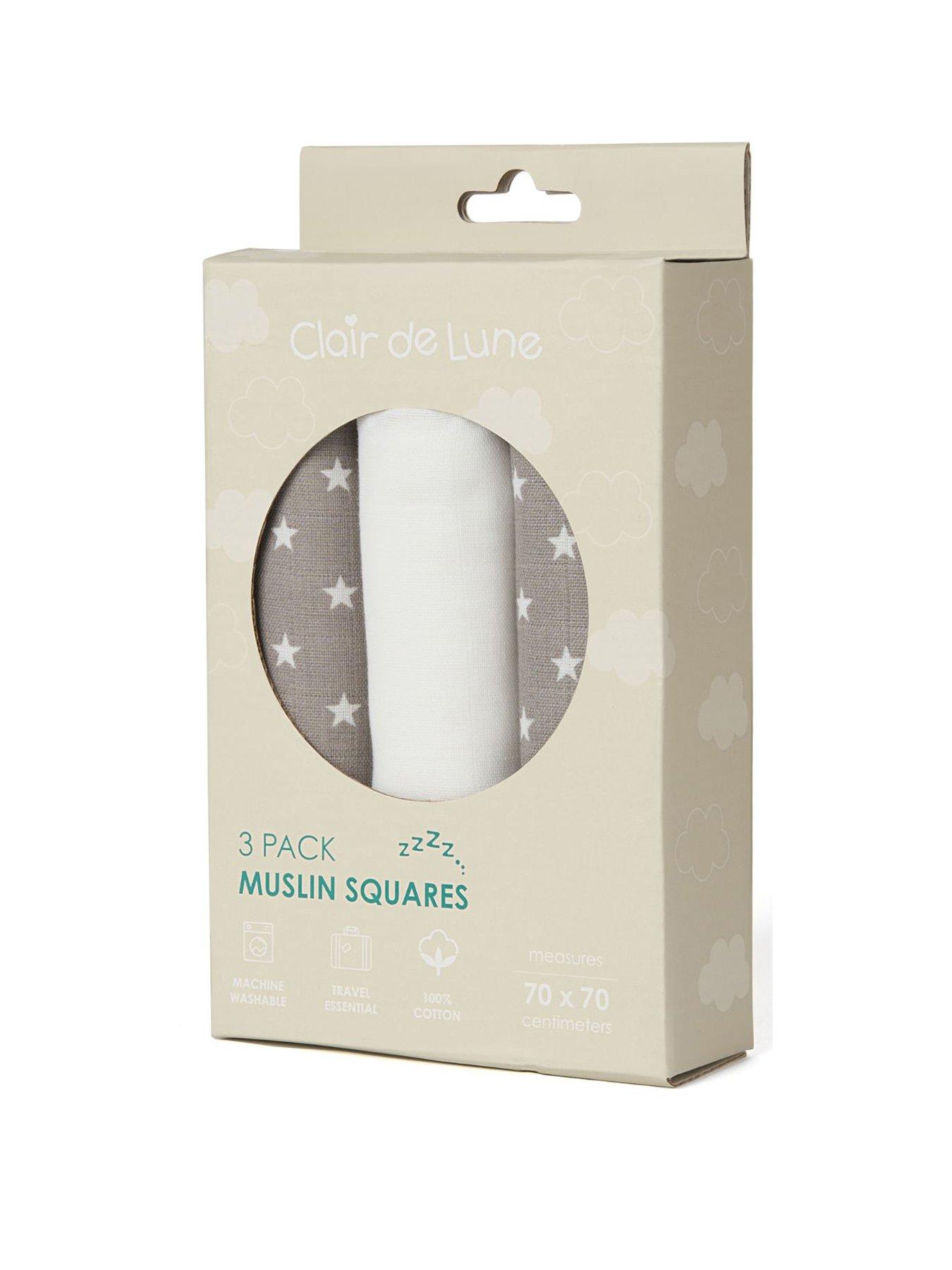 Image 3 of 4 of Clair De Lune 3 Pack Star Muslin Squares