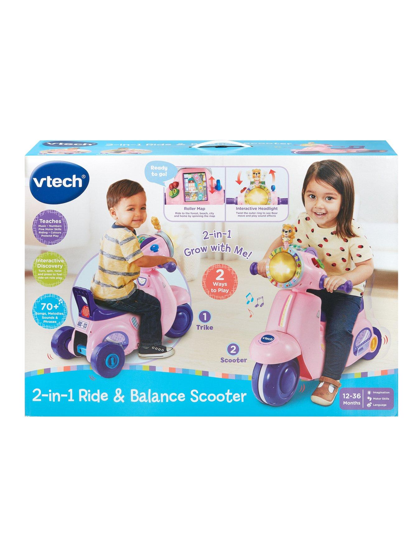 Image 5 of 7 of VTech Baby Light-Up 2-in-1 Ride &amp; Balance Scooter Ride-On - Pink