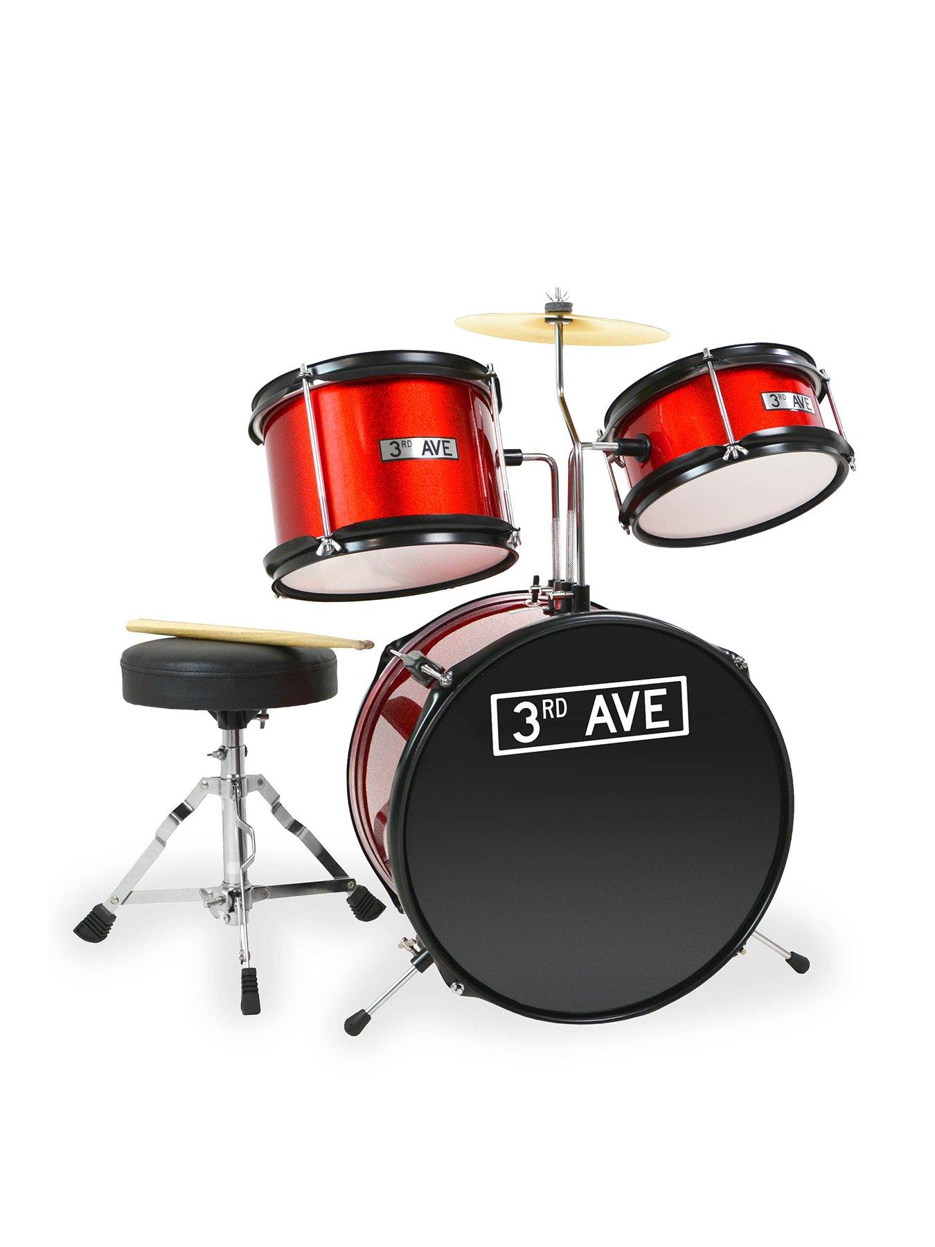 undefined 3 Piece Kids Junior Drum Kit - Red