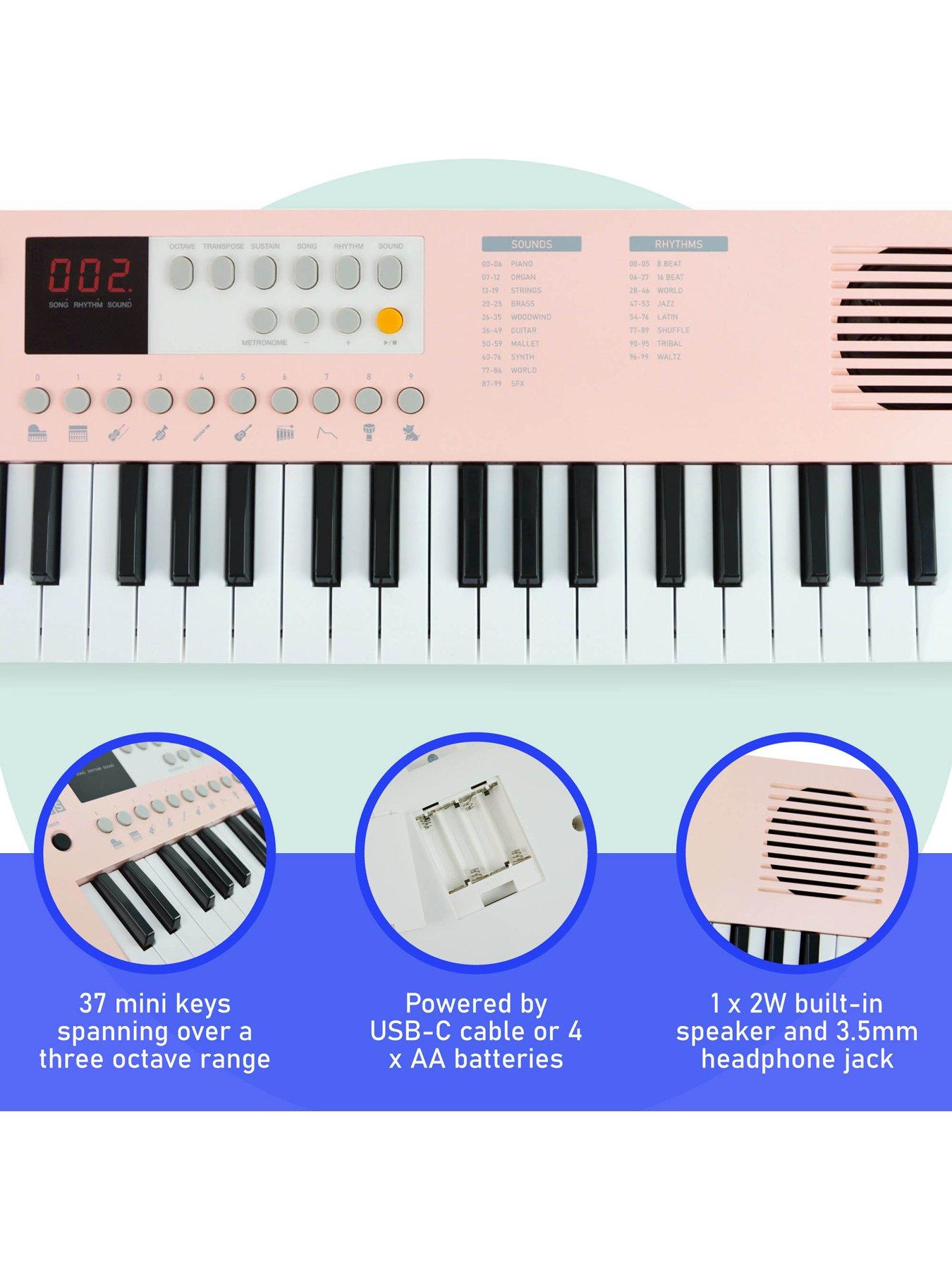  image of axus-37-note-mini-keyboard-for-beginners-pink