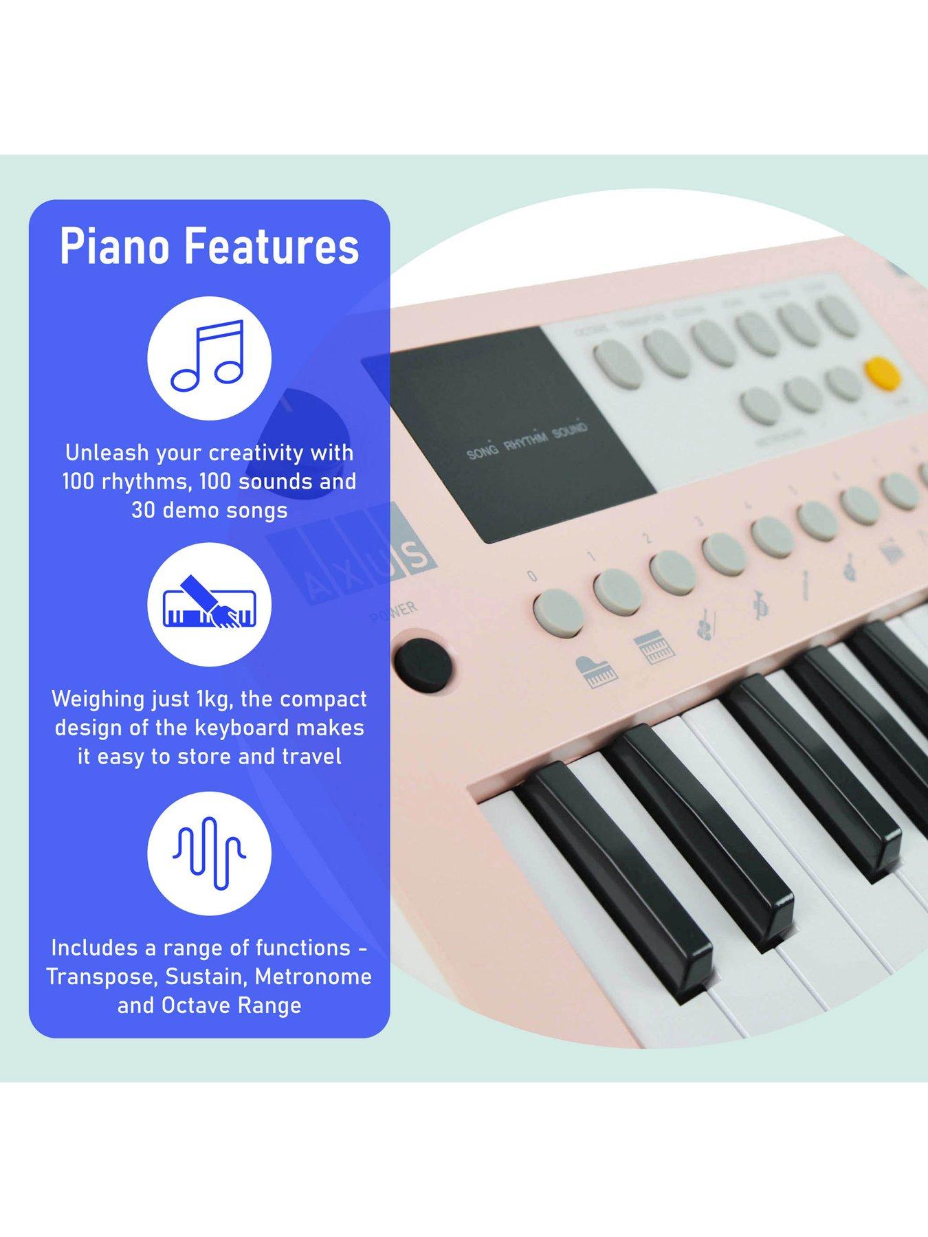  image of axus-37-note-mini-keyboard-for-beginners-pink
