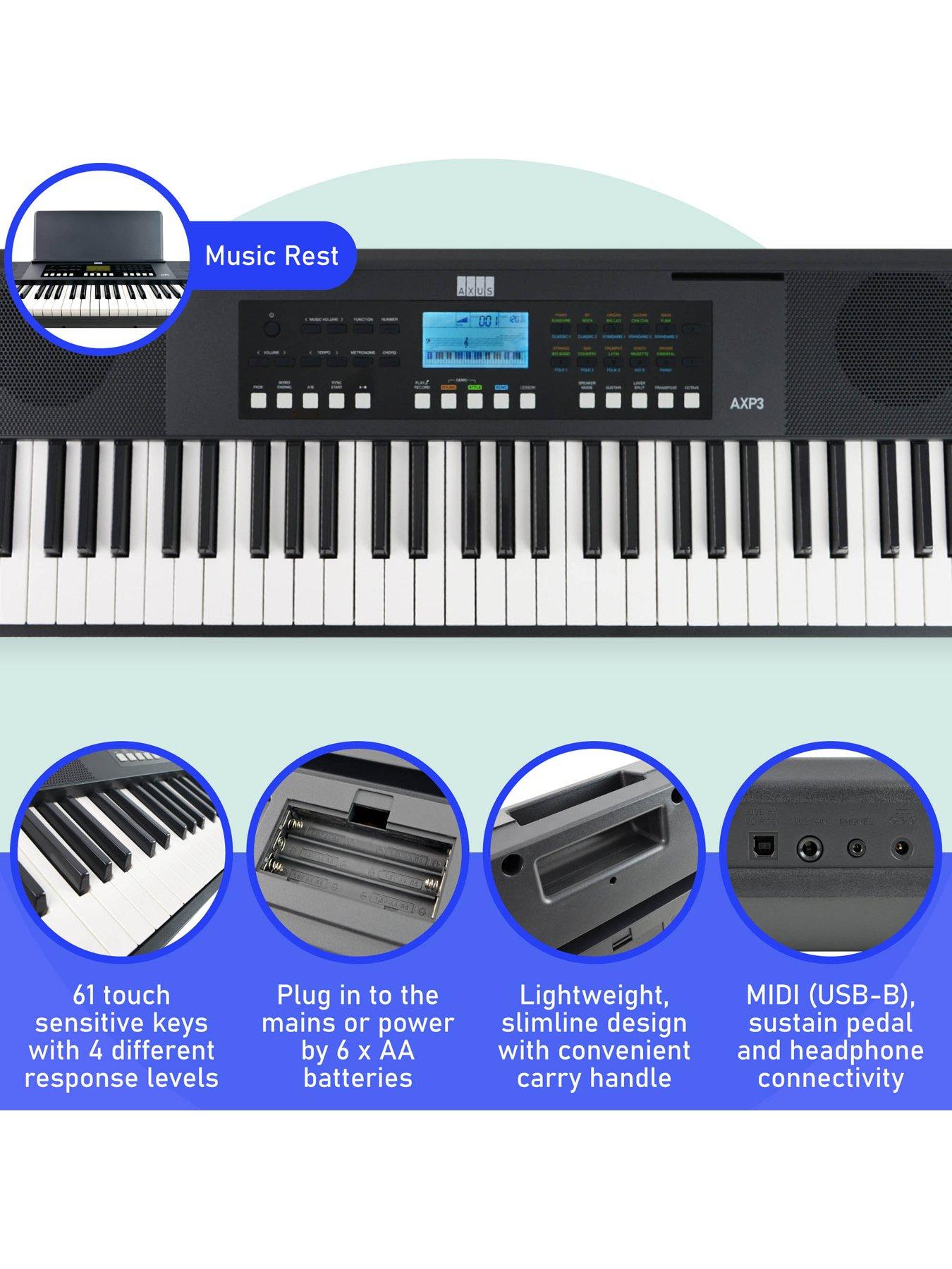 Axus AXP3 Slimline Beginner Keyboard - Package Deal | Littlewoods