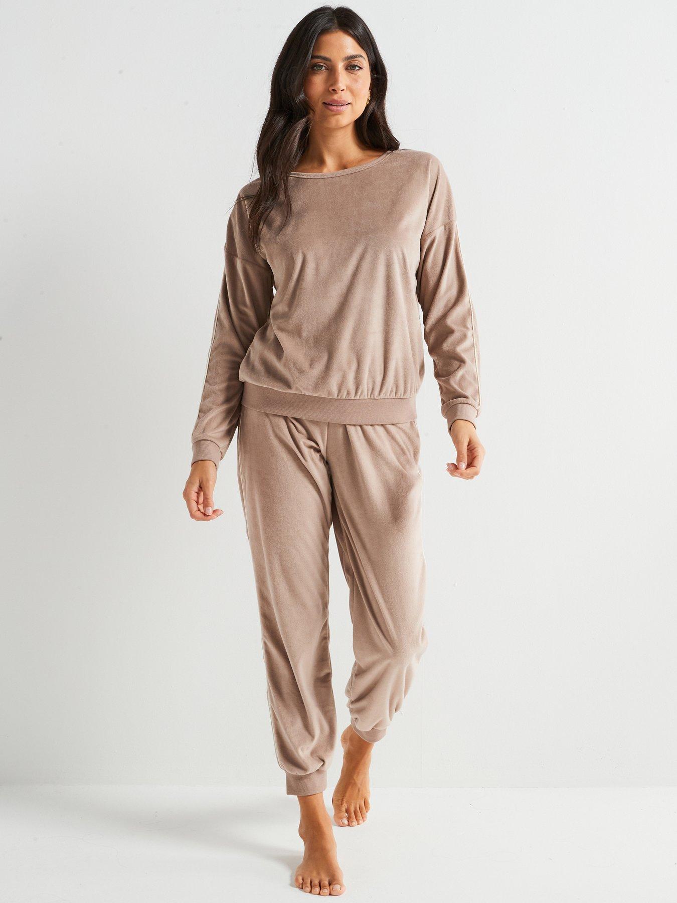 V by Very Velour Zip Up Loungewear Set littlewoods