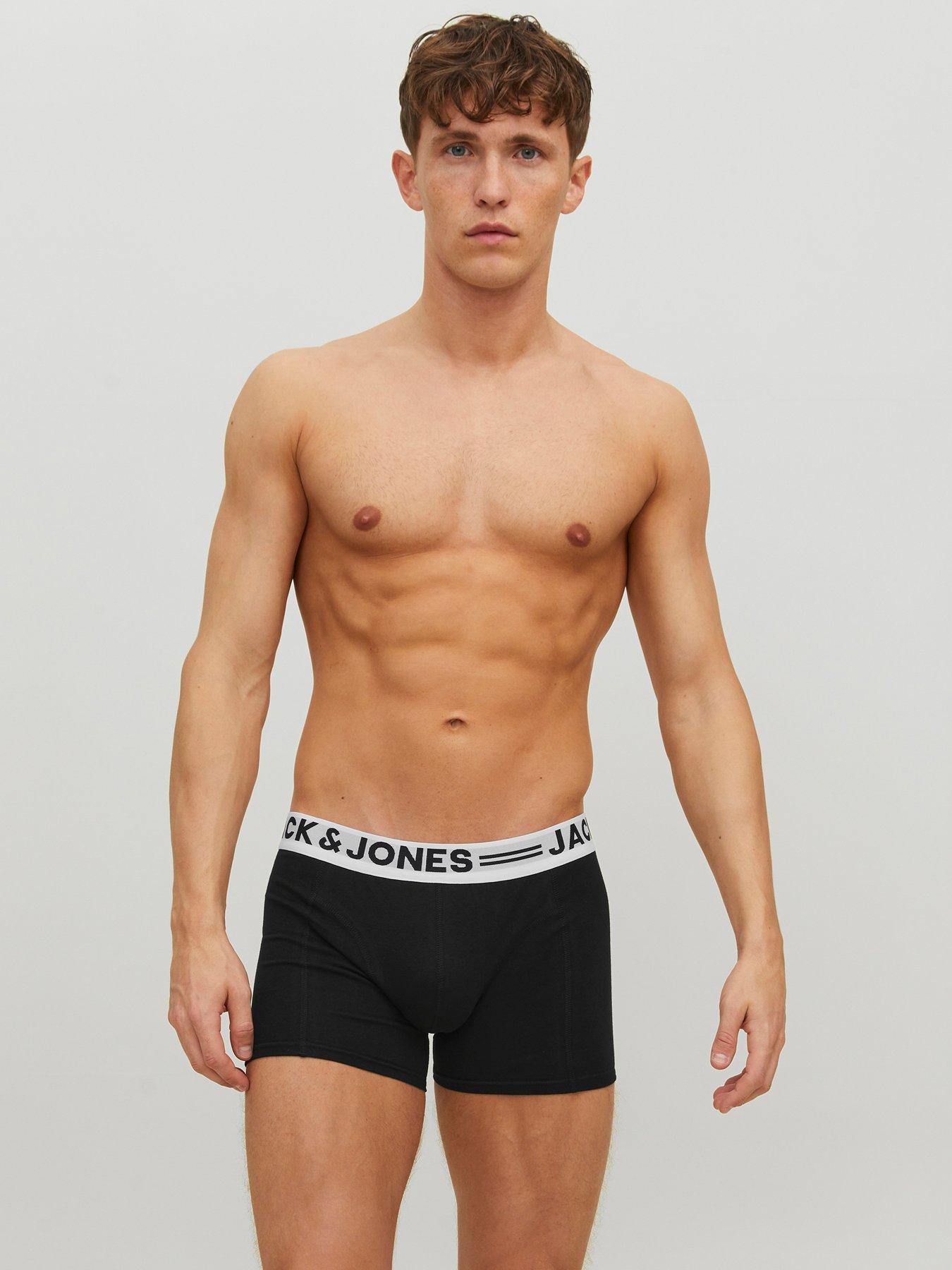 Image 2 of 3 of Jack & Jones Jack &amp; Jones 3-Pack Logo Waistband Trunks - Black