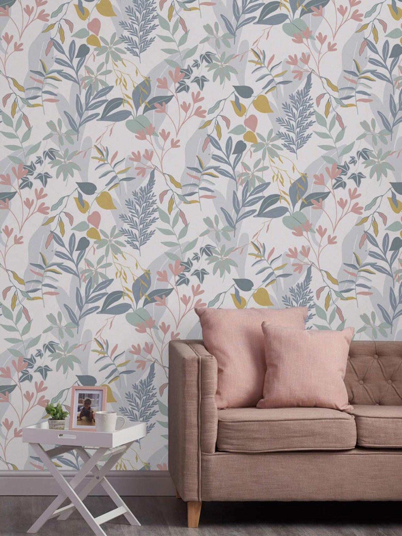 undefined Inky Leaf Wallpaper - Indigo and Ochre