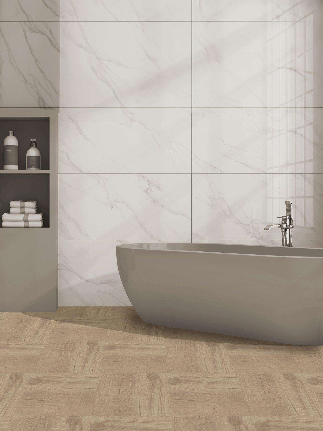 ARTHOUSE Pack of 10 Wood Natural Peel  &  Stick Floor Tiles