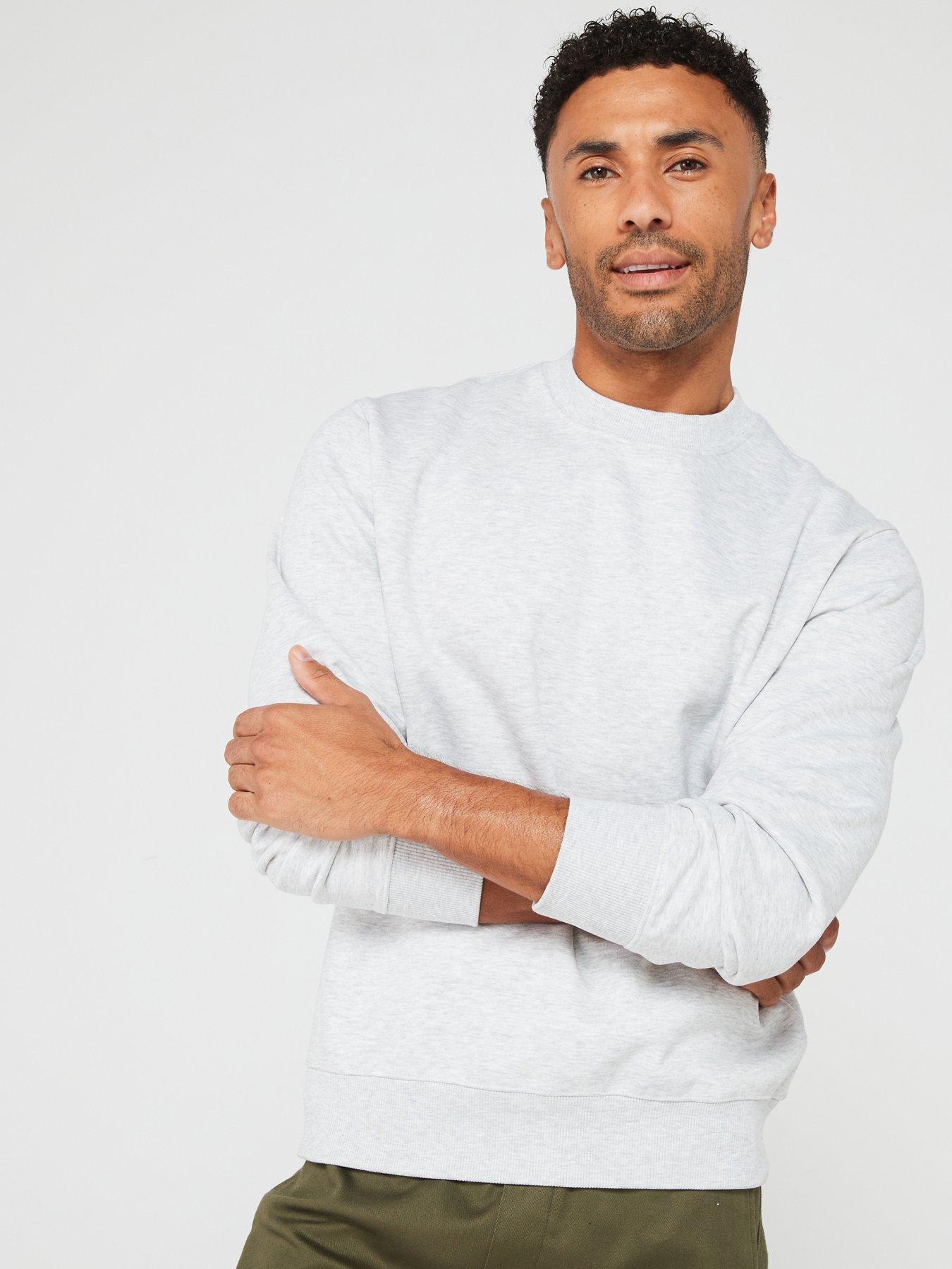 Jack & Jones Oversized Crew Sweat Top - White Melange