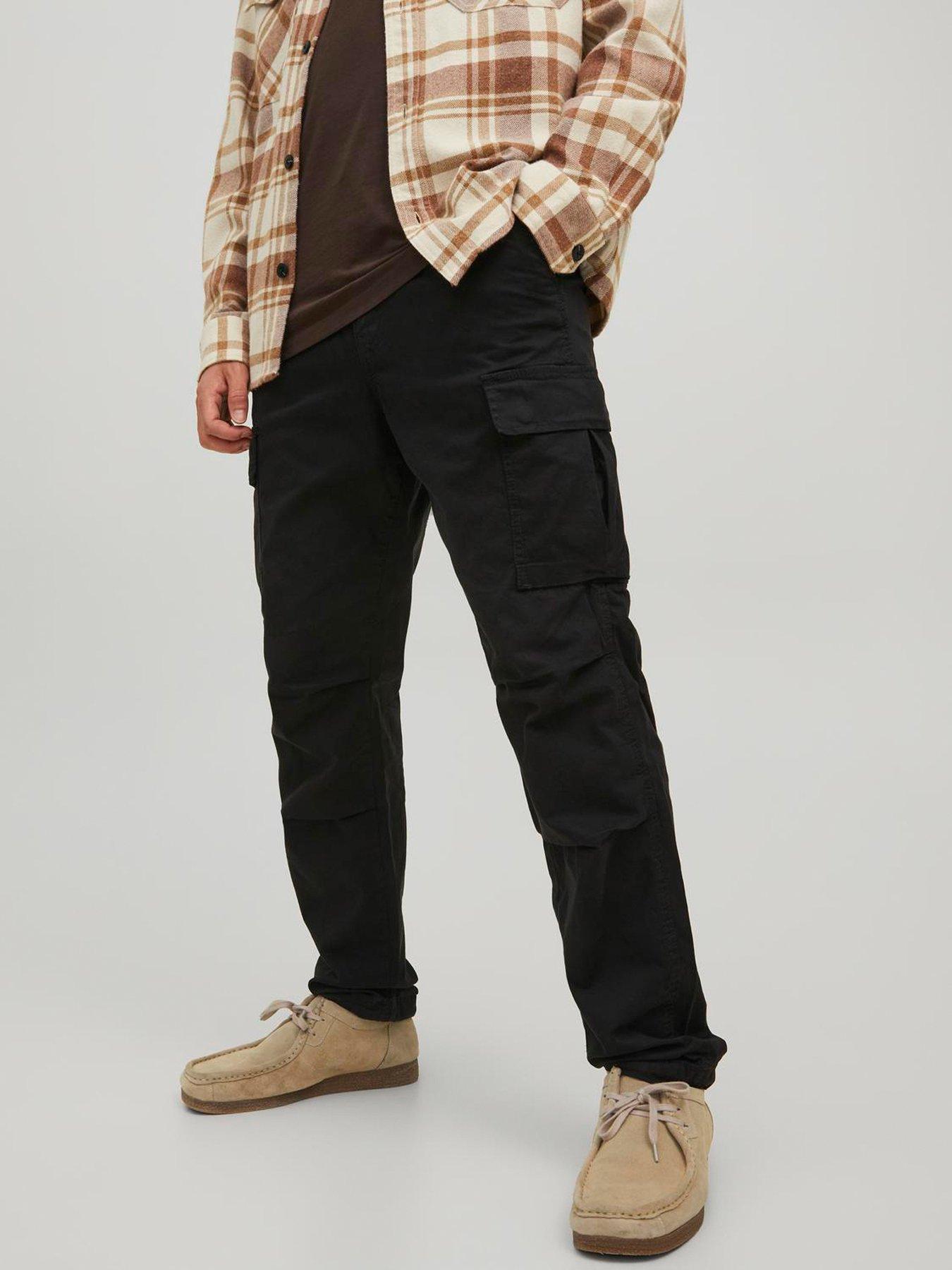 jack-jones-ace-tapered-fit-cargo-trousers-black