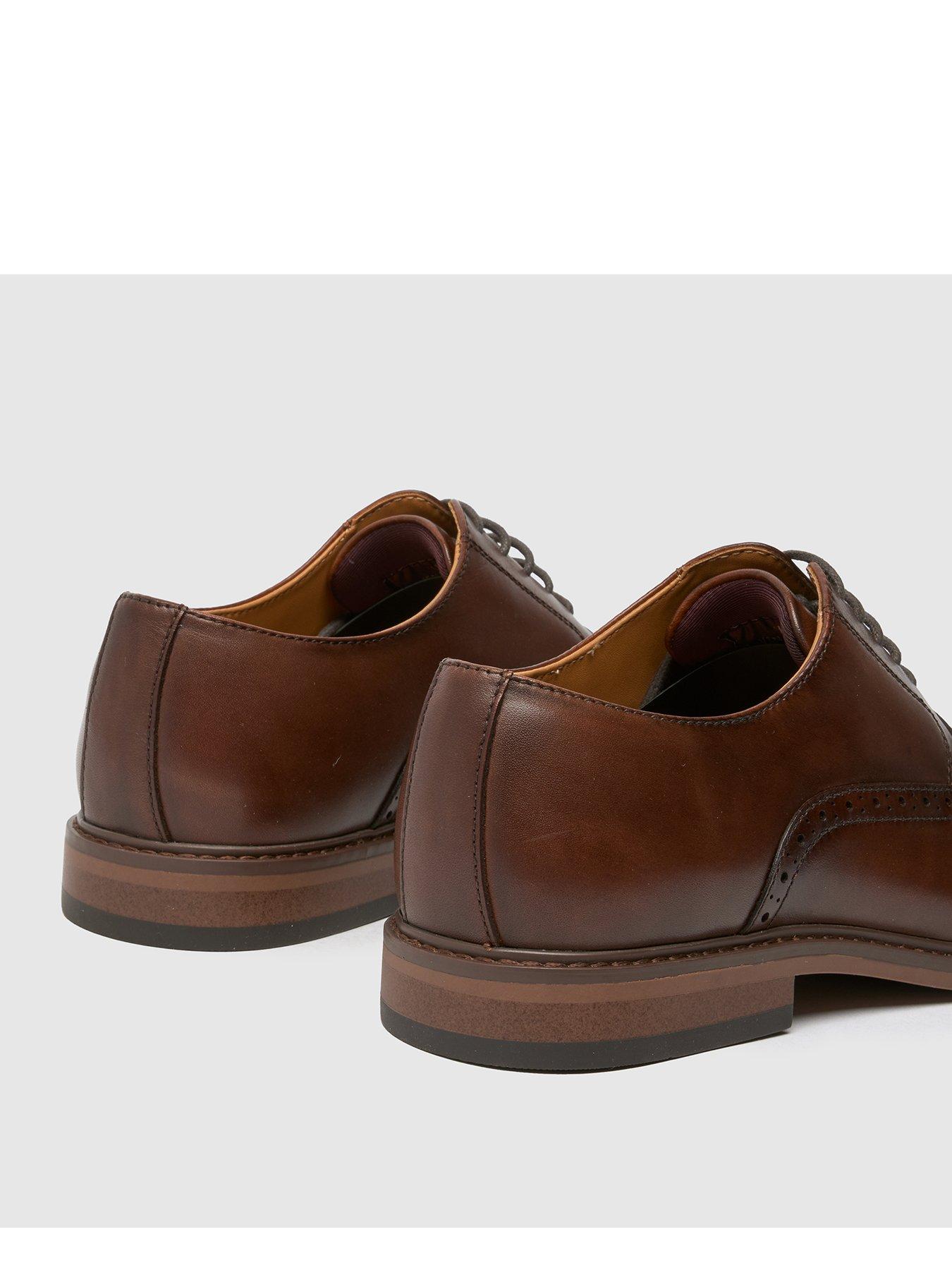  image of schuh-raven-leather-brogue-lace-up-shoe-brown