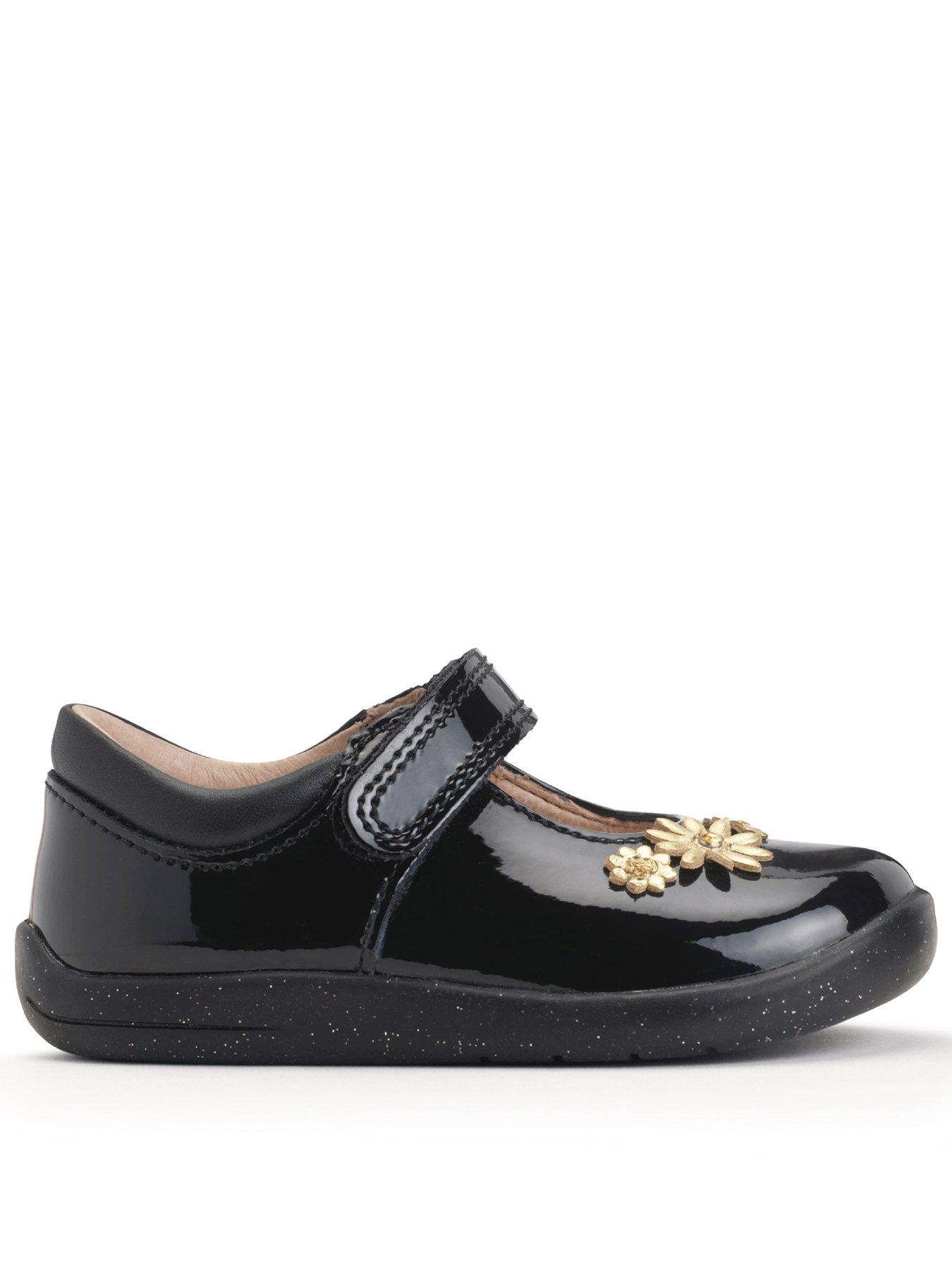  image of start-rite-fairy-tale-flower-patent-mary-jane-first-steps-shoe-black