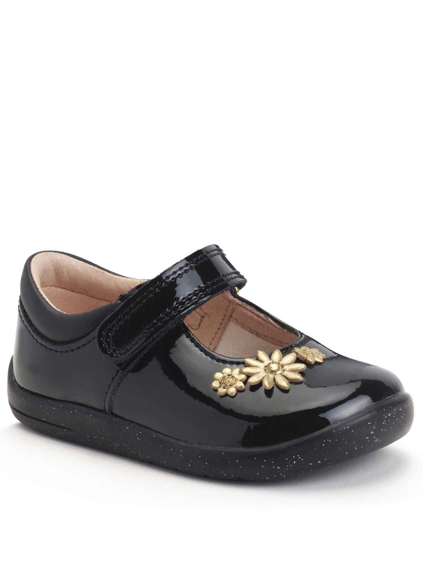  image of start-rite-fairy-tale-flower-patent-mary-jane-first-steps-shoe-black