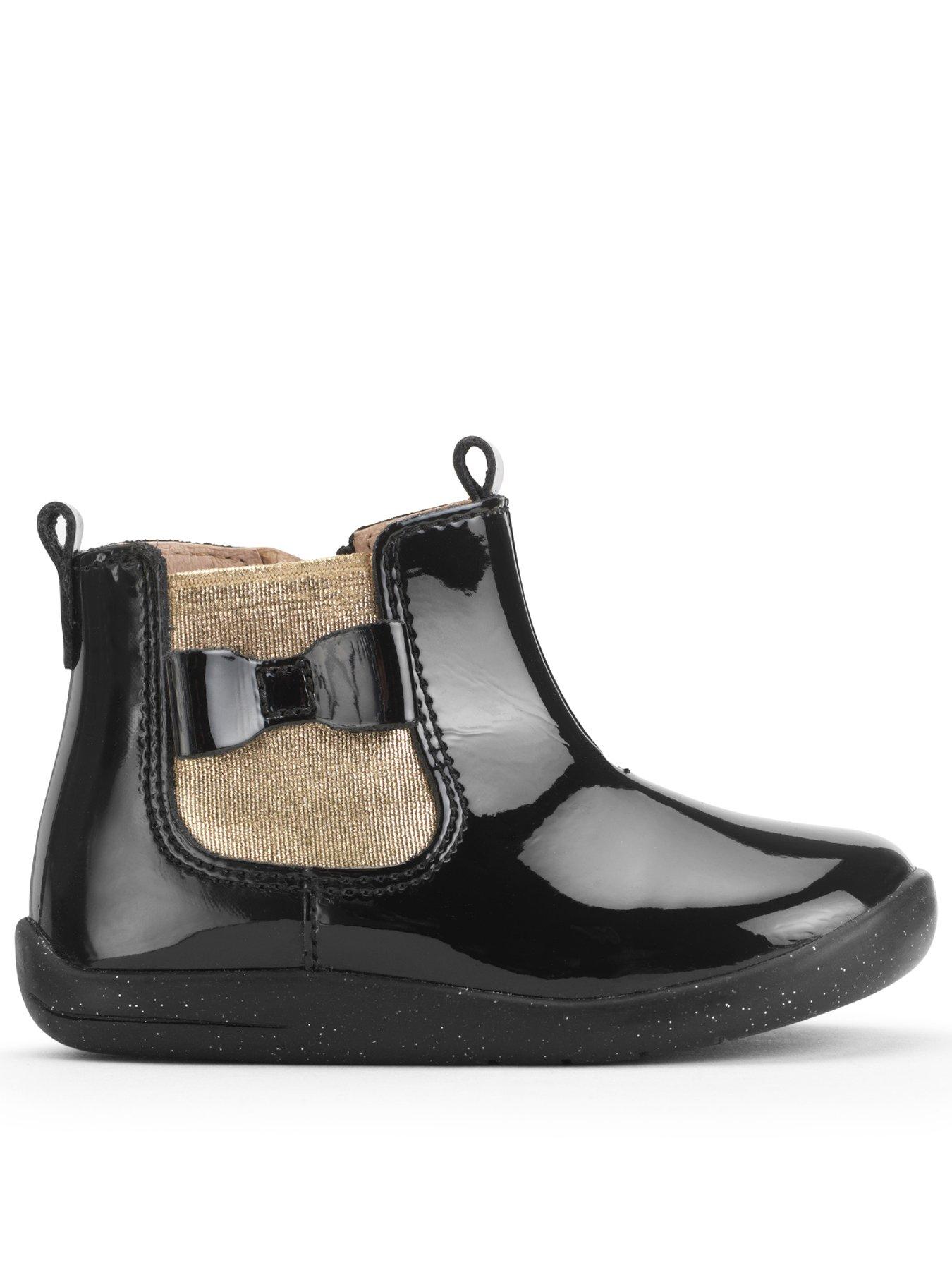 start-rite-wonderland-toddler-patent-bow-chelsea-boot-black