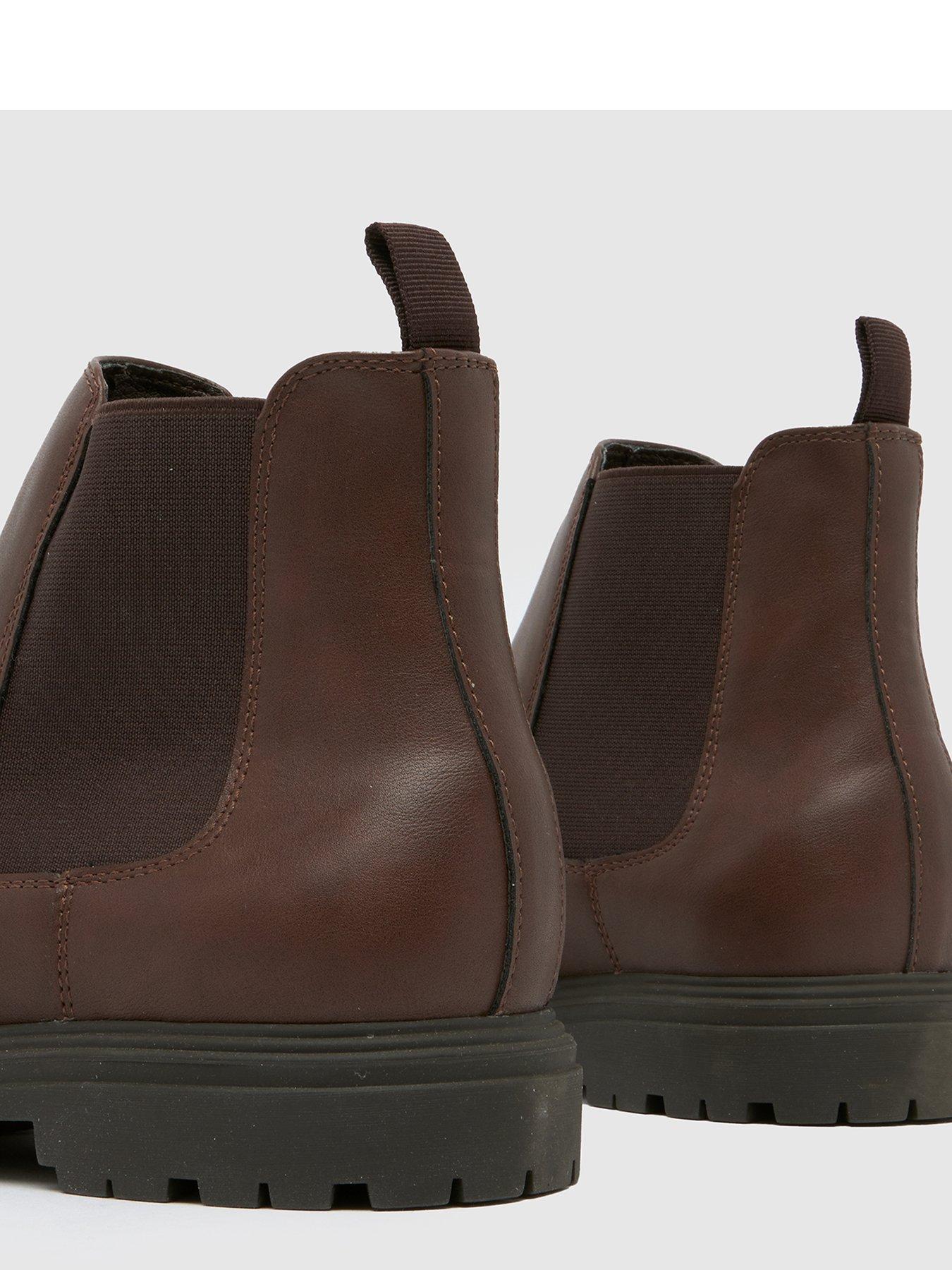  image of schuh-dalton-chunky-chelsea-boot-brown