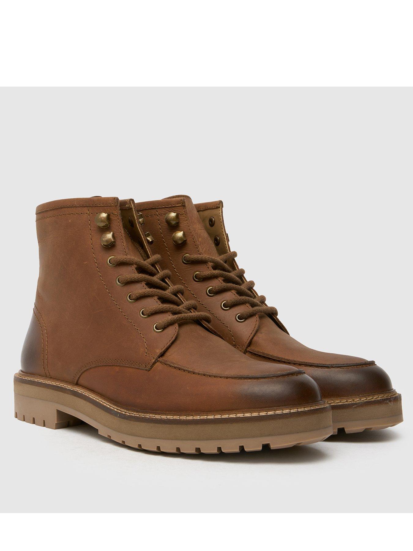  image of schuh-django-nubuck-apron-lace-up-boot-brown