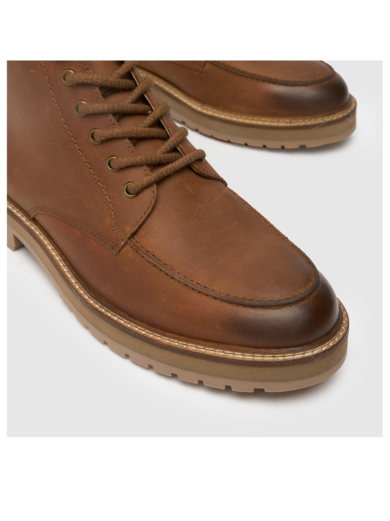  image of schuh-django-nubuck-apron-lace-up-boot-brown