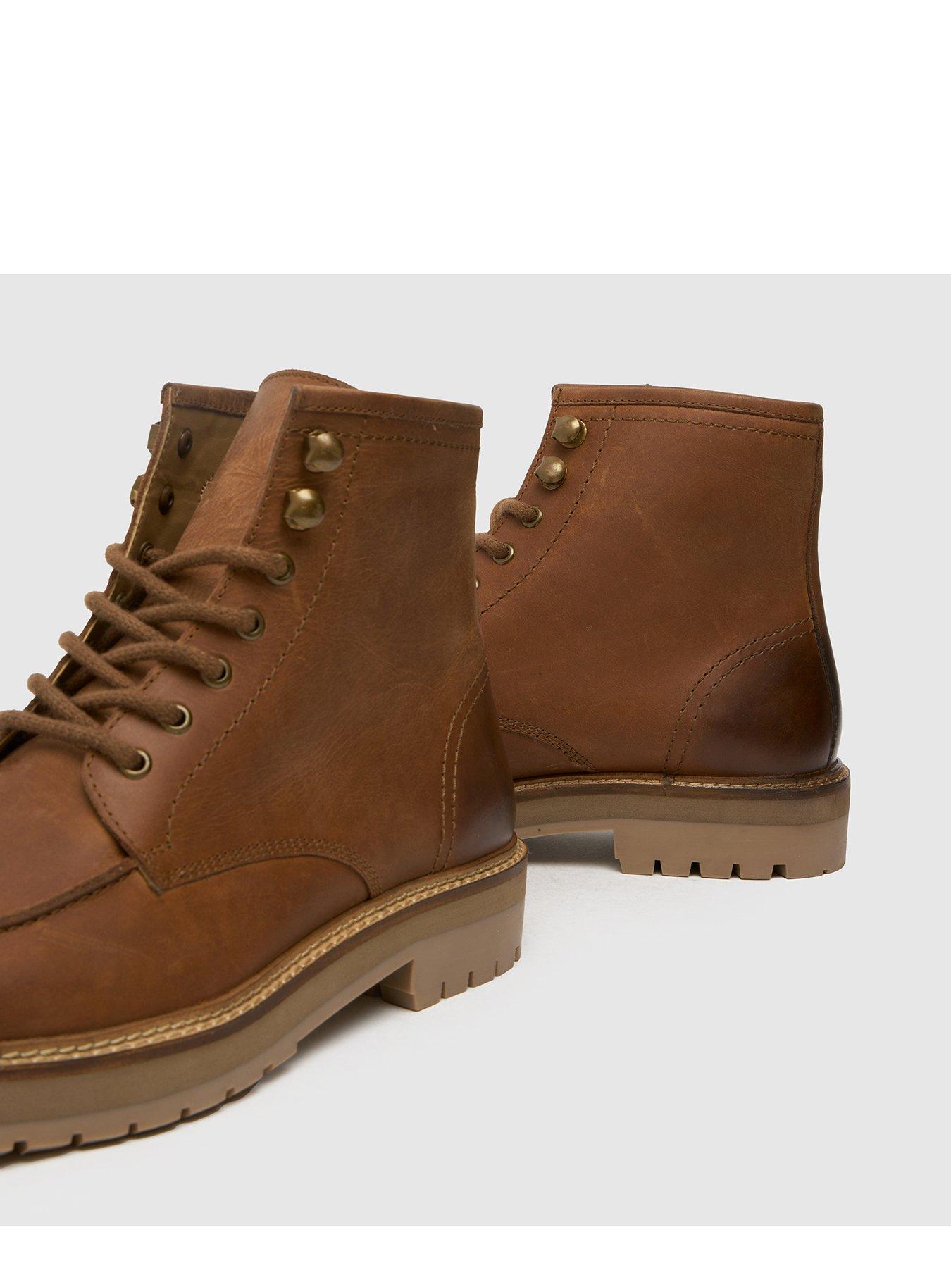  image of schuh-django-nubuck-apron-lace-up-boot-brown