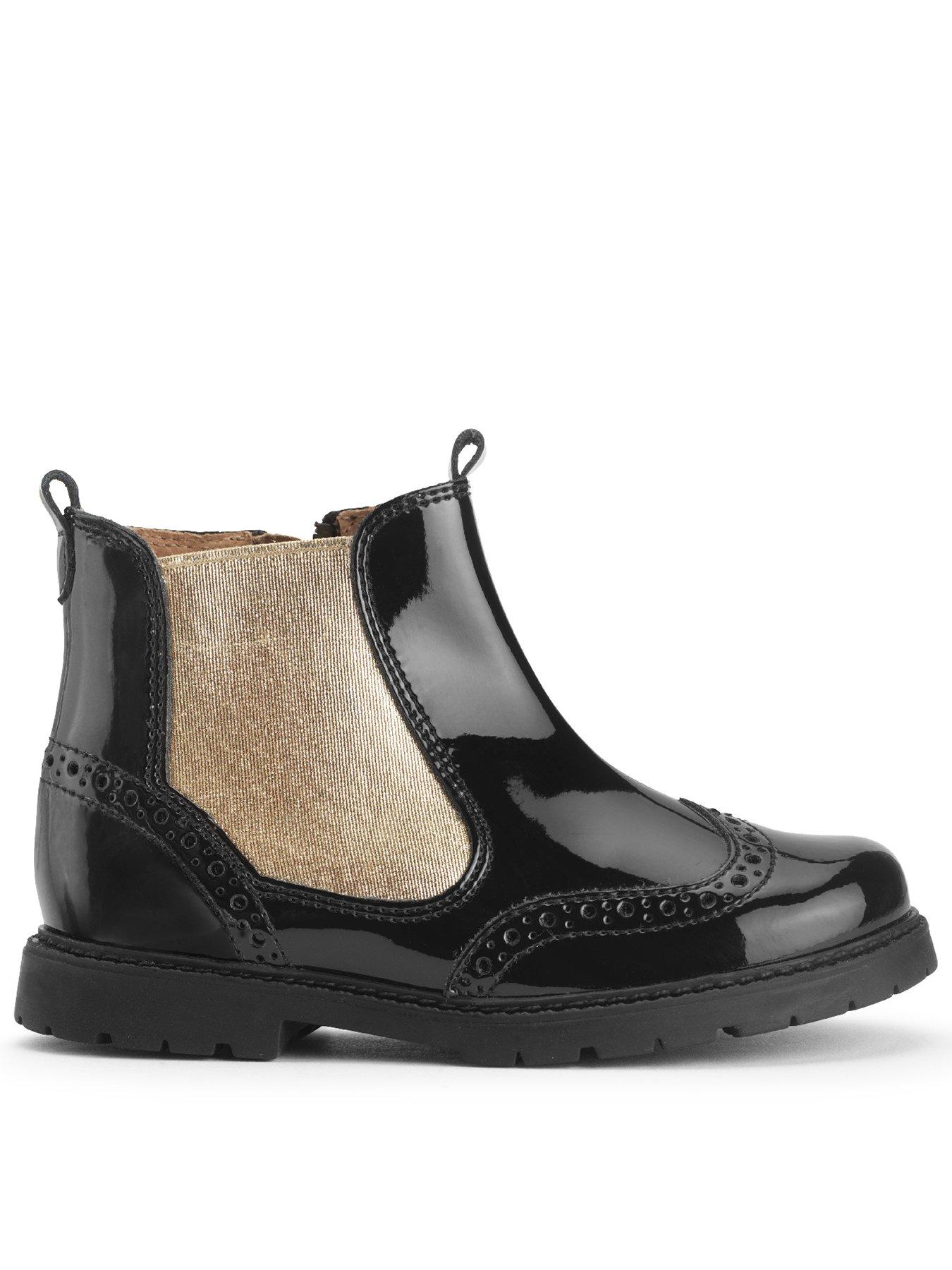 start-rite-chelsea-kids-black-patent-and-gold-chelsea-boot
