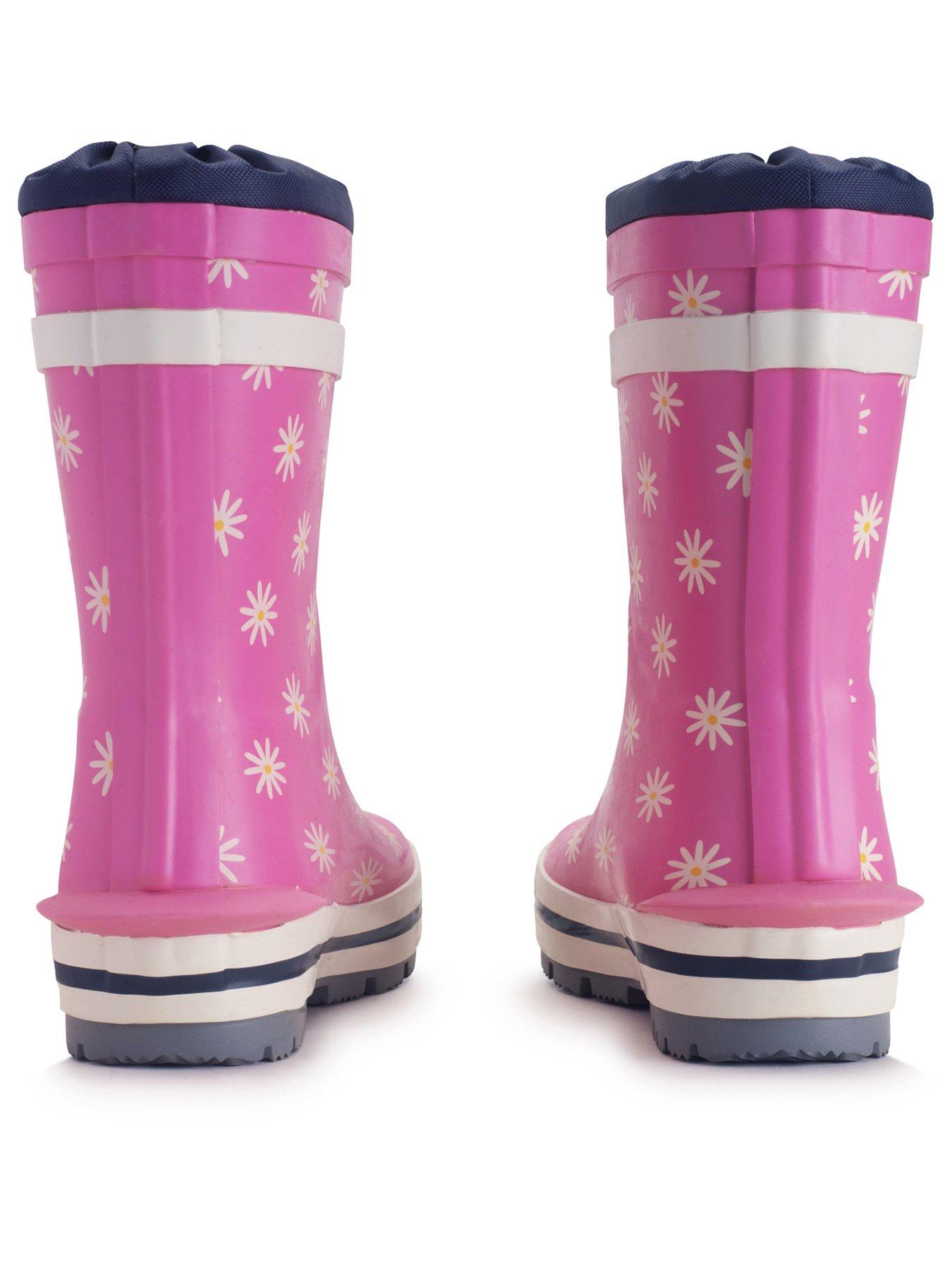 Image 3 of 5 of Start-rite Little Puddle Pink Daisy Wellington Boot