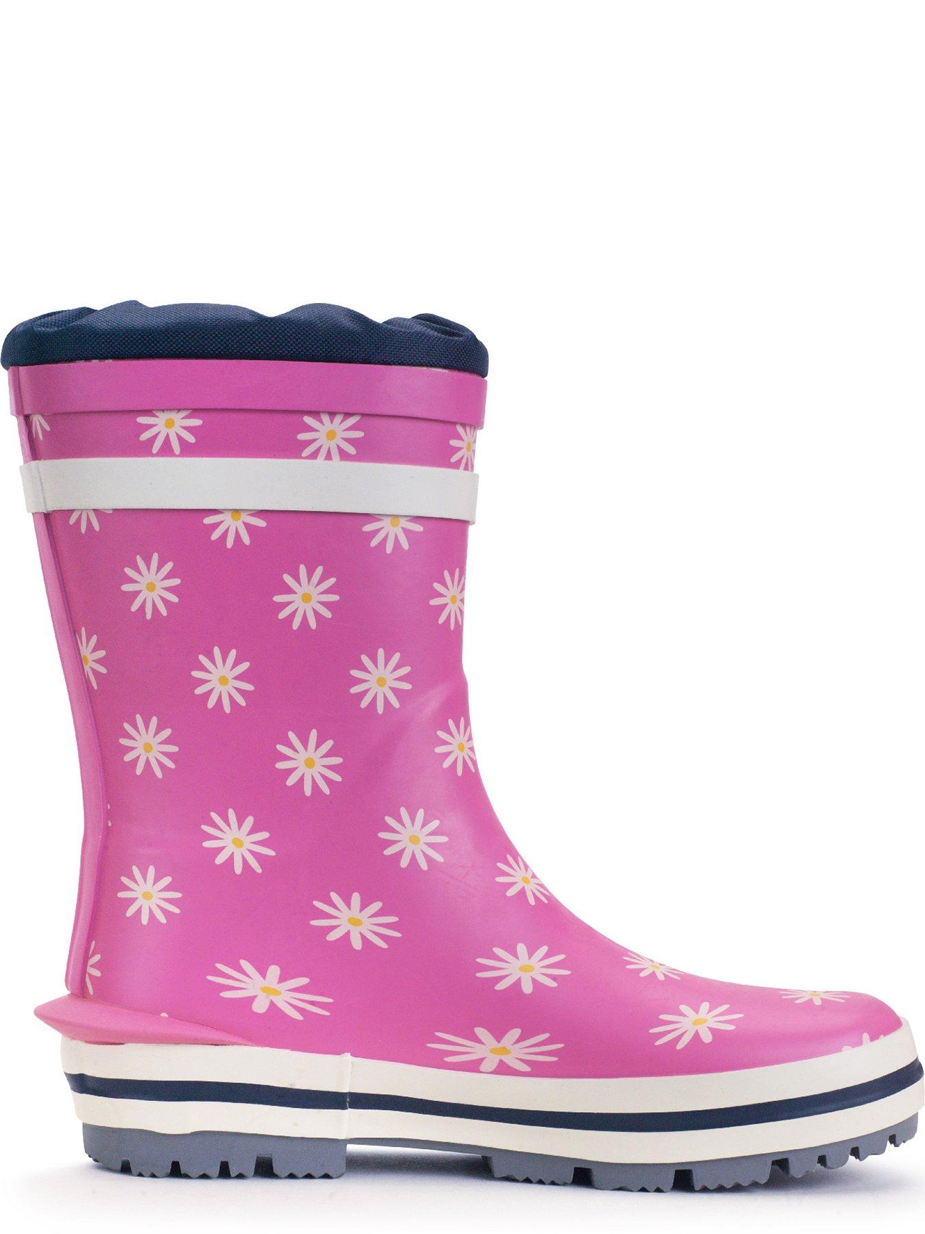 Image 4 of 5 of Start-rite Little Puddle Pink Daisy Wellington Boot