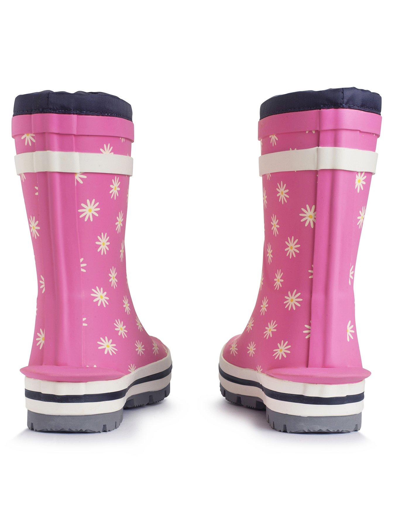 Image 3 of 5 of Start-rite Big Puddle Pink Daisy Wellington Boot